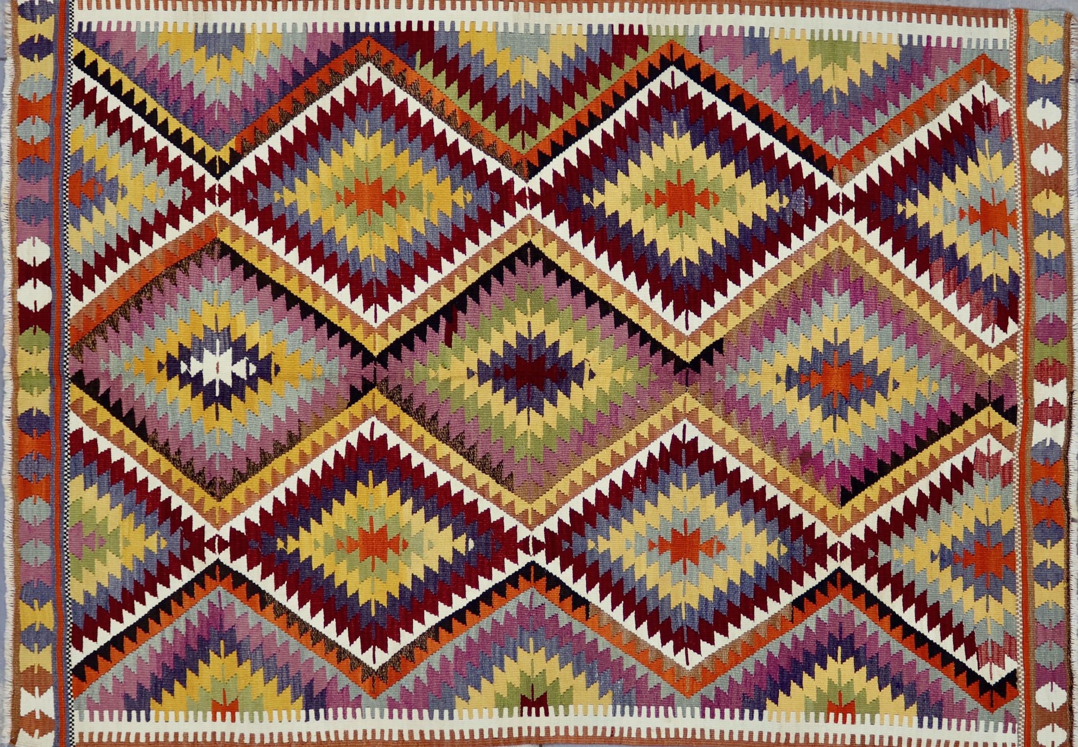 KL4722 VINTAGE 1980s TURKISH KILIM RUG 5'7