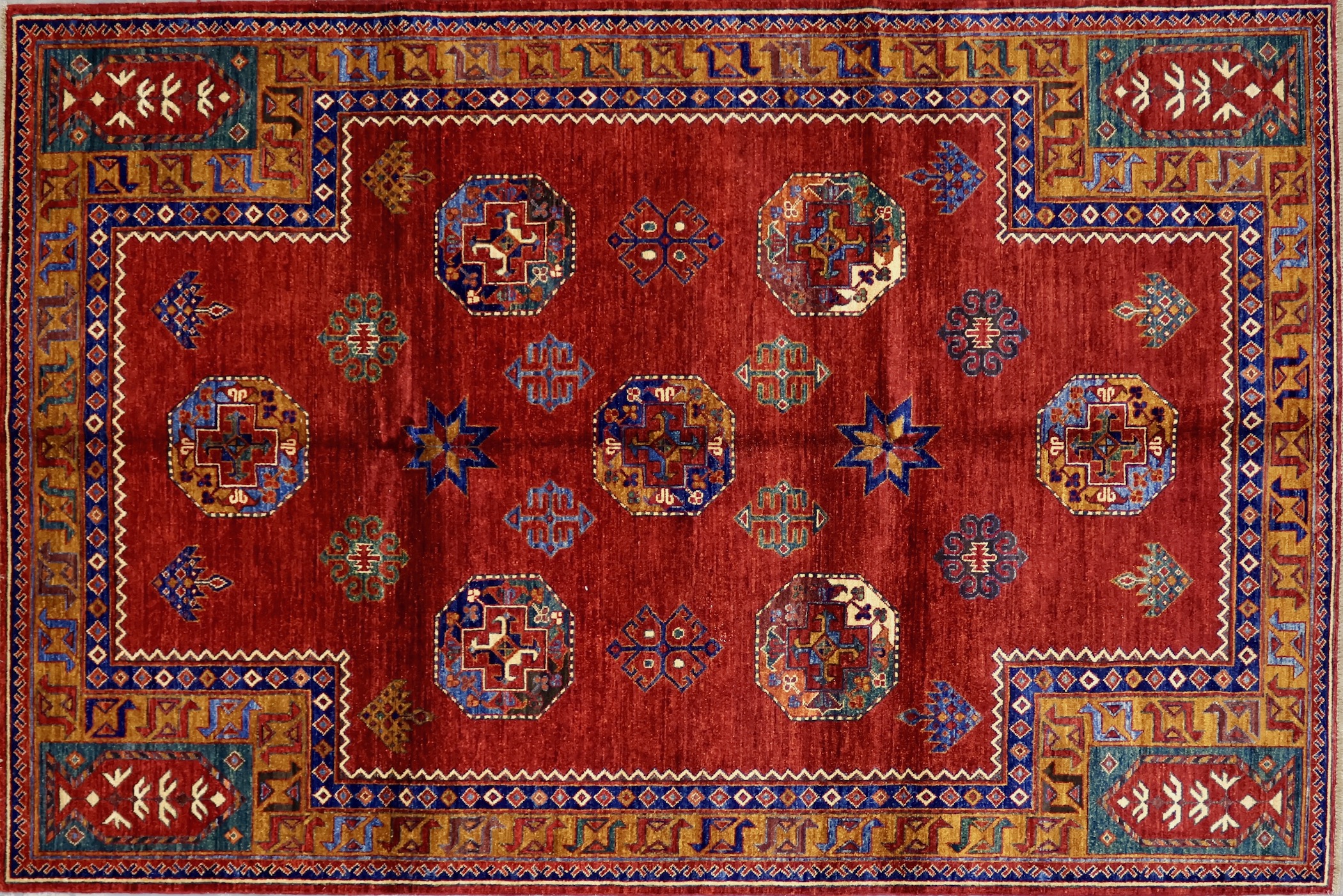 CR7106 NEW PAKISTANI KAZAK RUG 6' X 9'