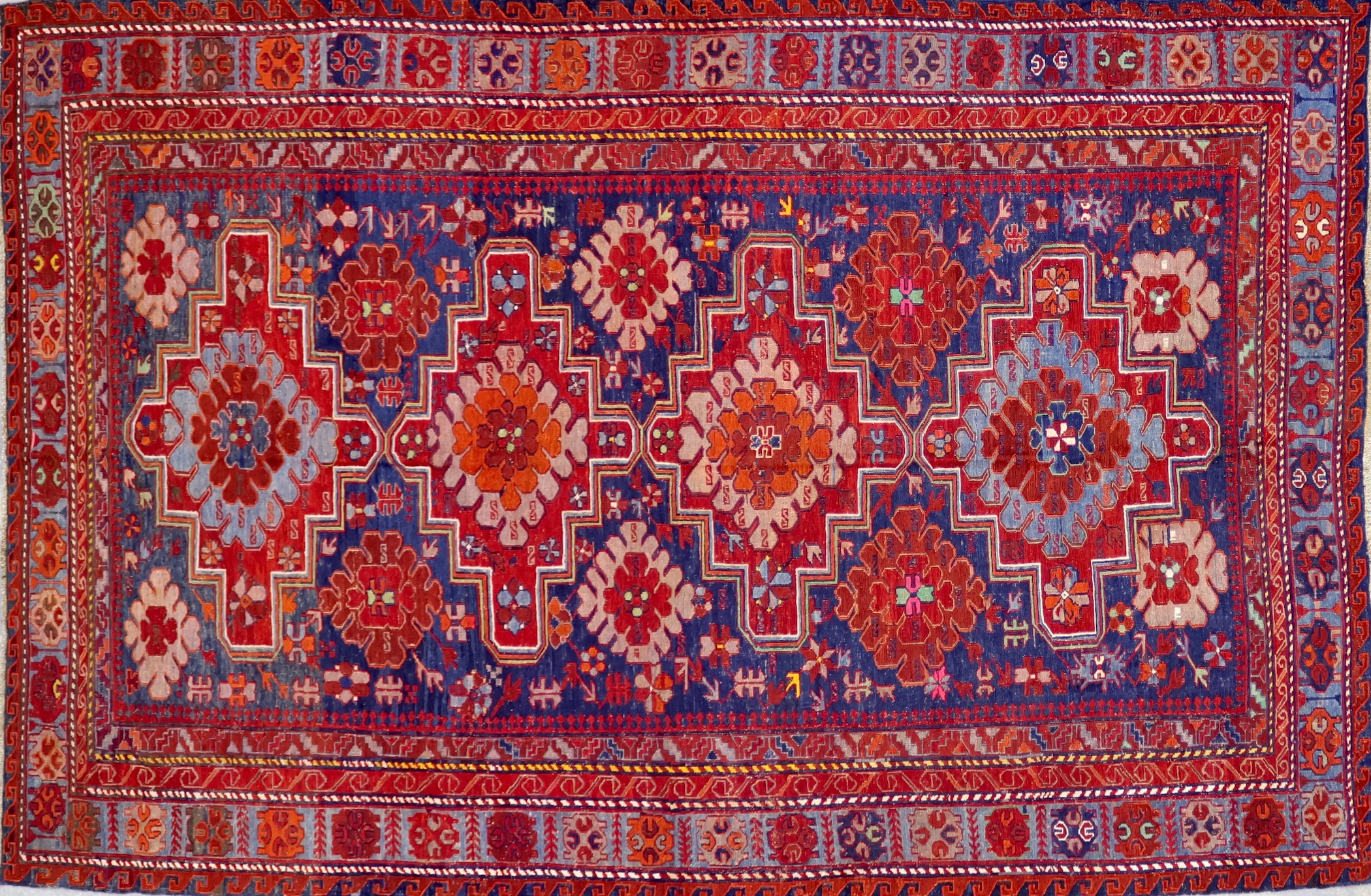 CR8543 VINTAGE 1980s CAUCASIAN SUMAK RUG 6'2