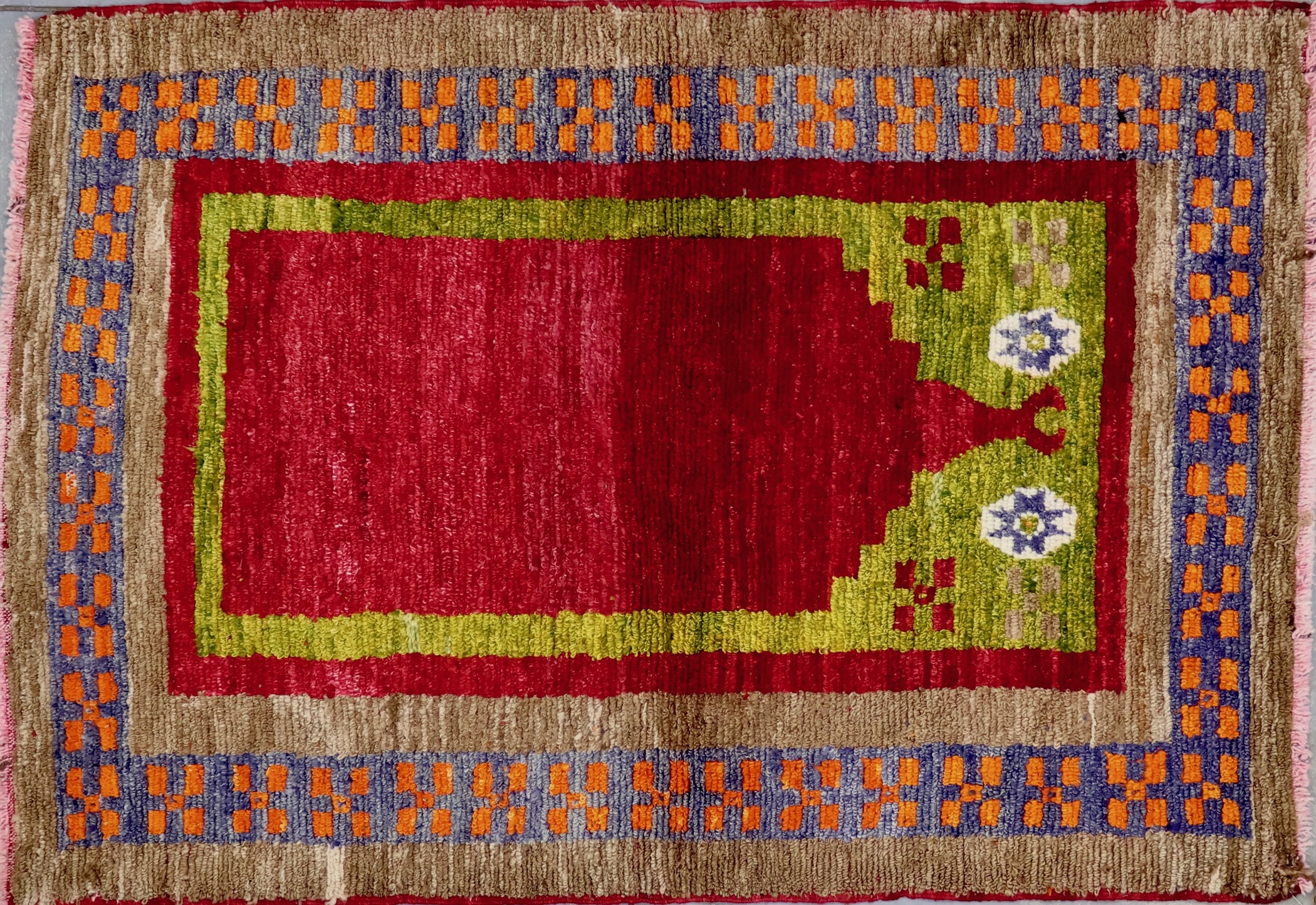 SH483 VINTAGE 1940s TURKISH KONYA PRAYER RUG 3'2