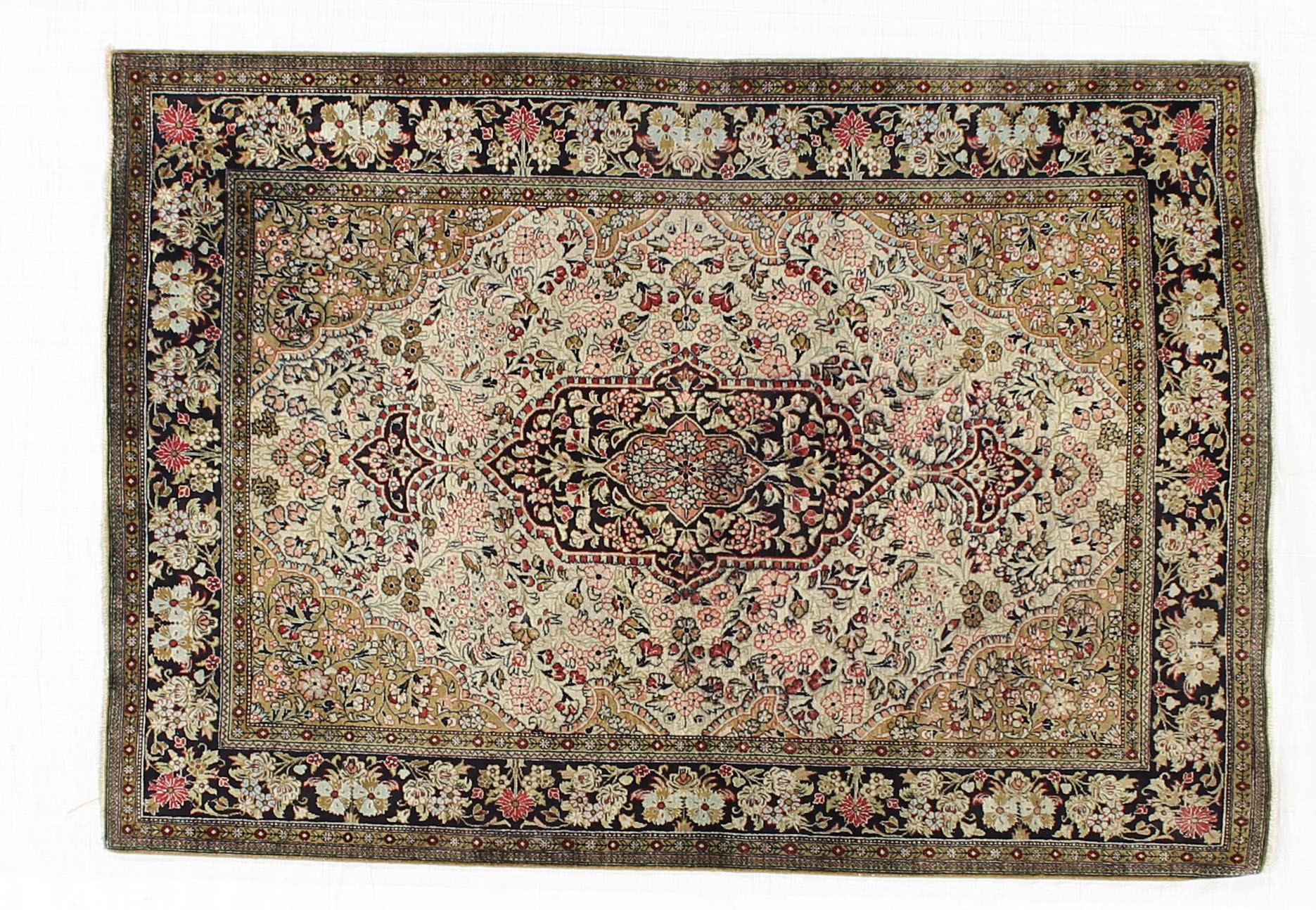 CR5675 - VINTAGE  SILK PERSIAN RUG  3.7 X 5.2