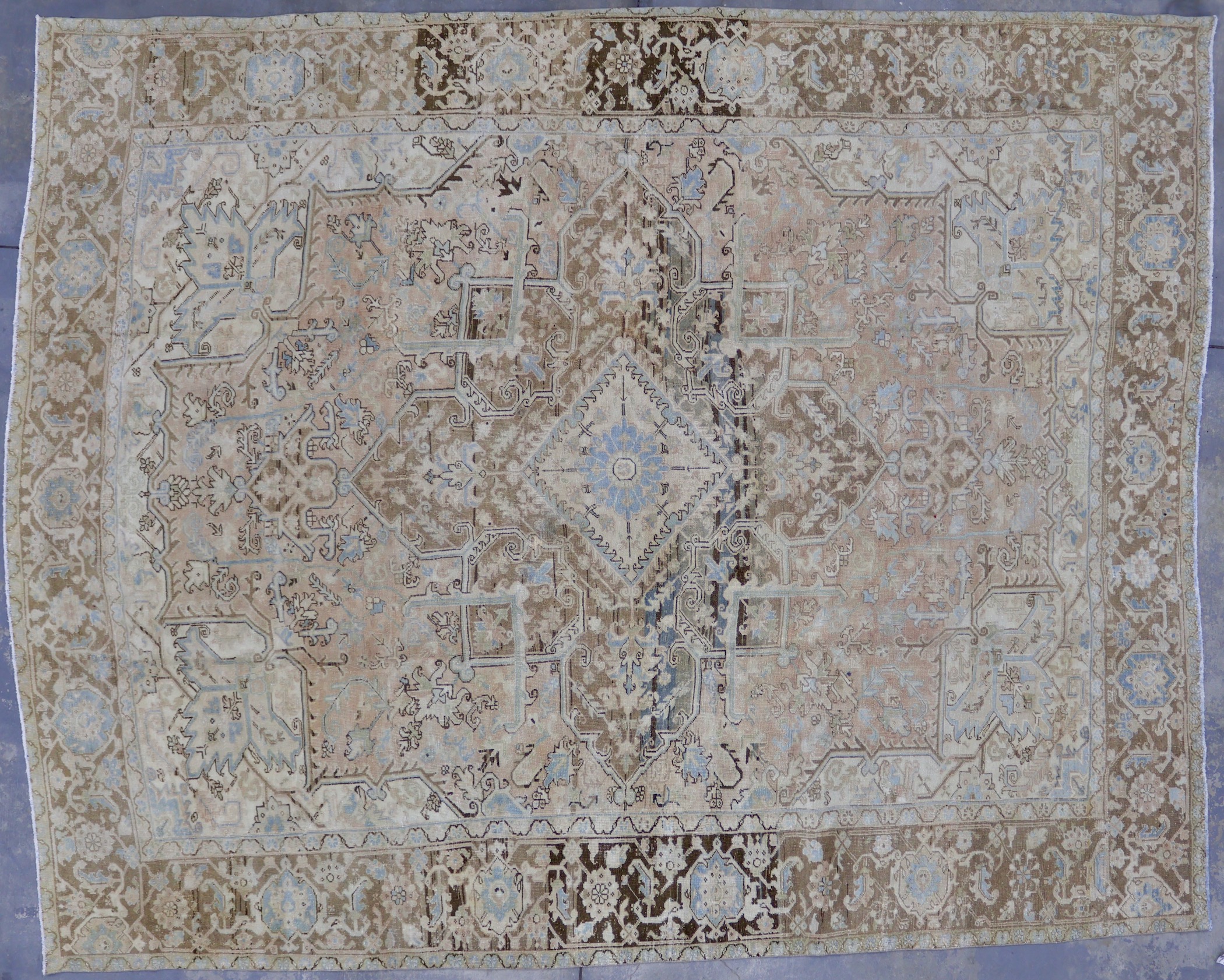 CR8354 RECLAIMED 1950s PERSIAN HERIZ RUG 9'7
