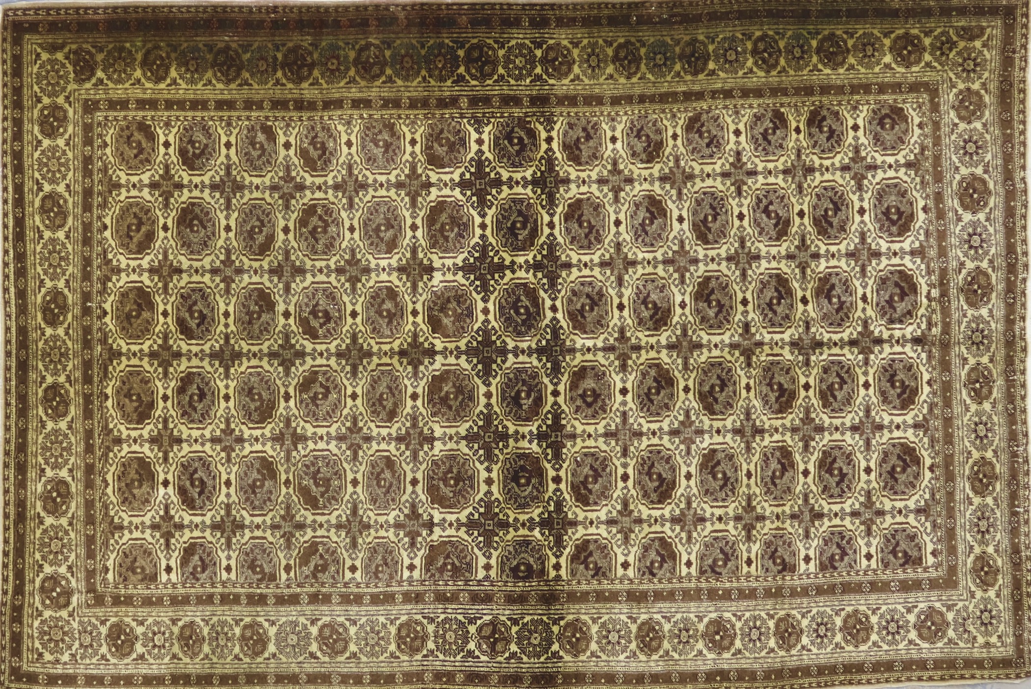 KH28 VINTAGE 1990s TURKISH KAYSERI RUG 4'10