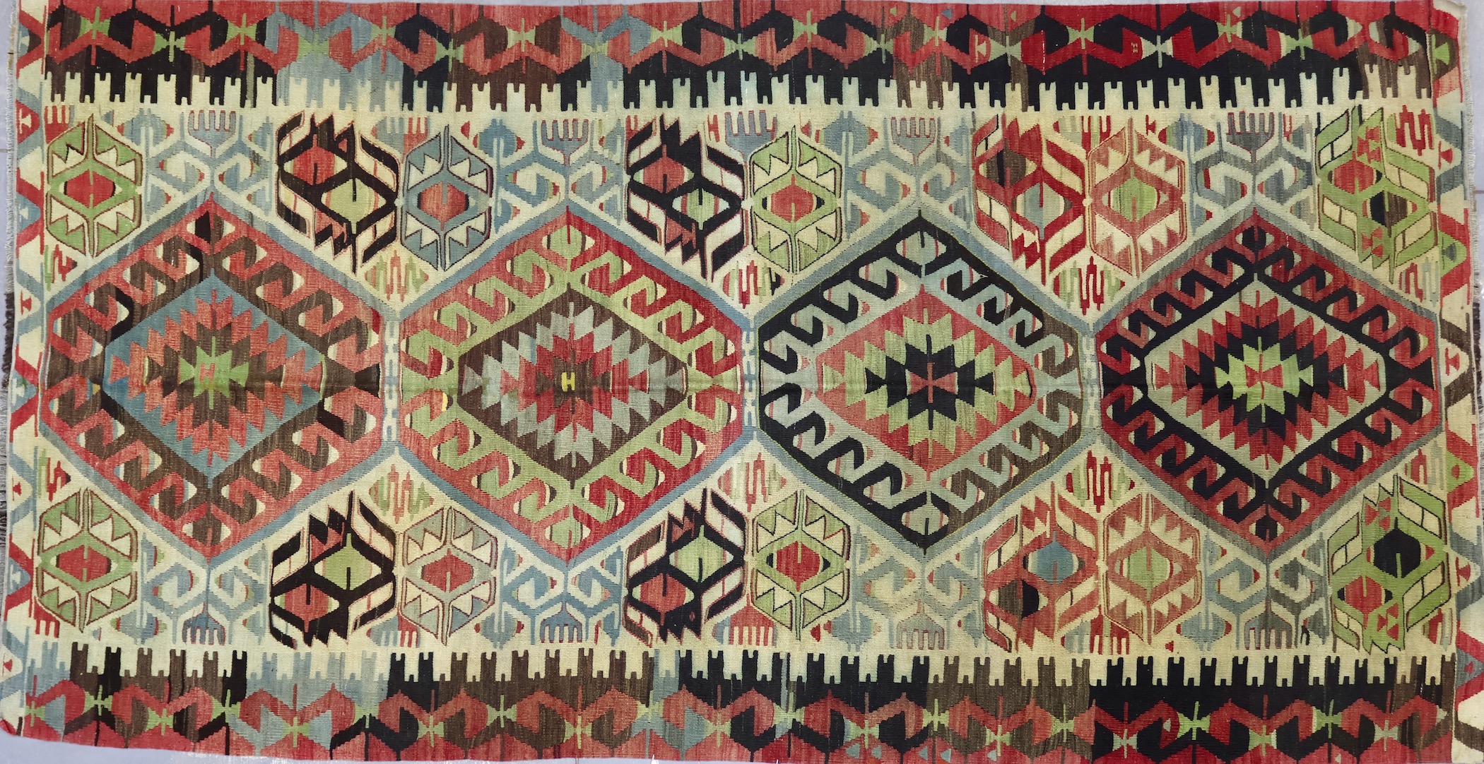 TK1810 VINTAGE TURKISH ESME KILIM RUG 5'3