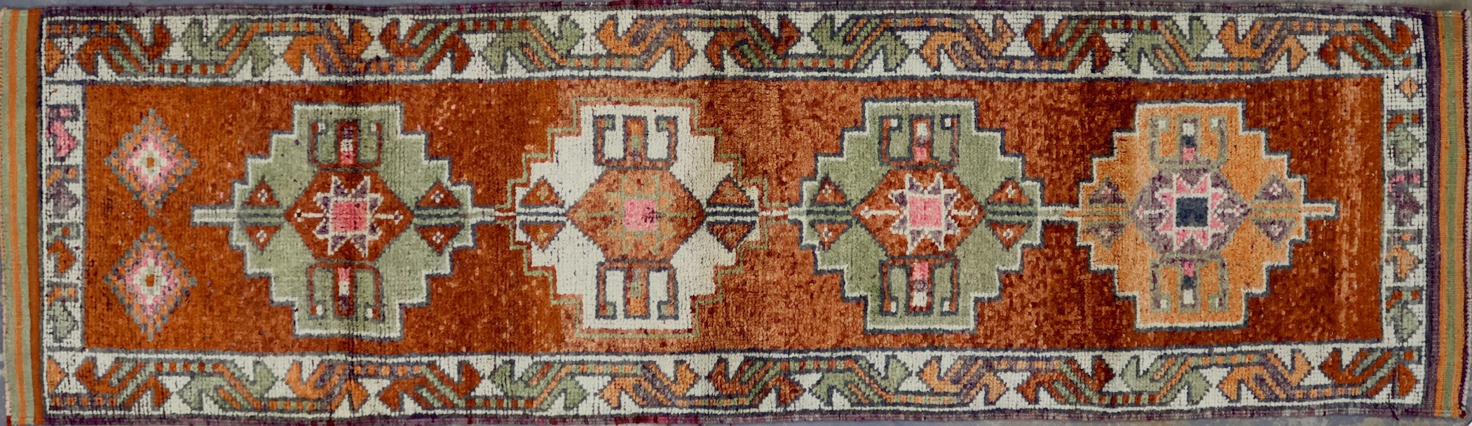 CR7969 VINTAGE 1980s KURDISH HERKI RUNNER 3'5