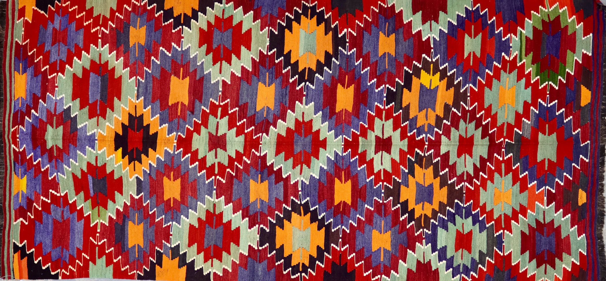 KL5131 VINTAGE 1960s TURKISH AFYON KILIM RUG 5'1