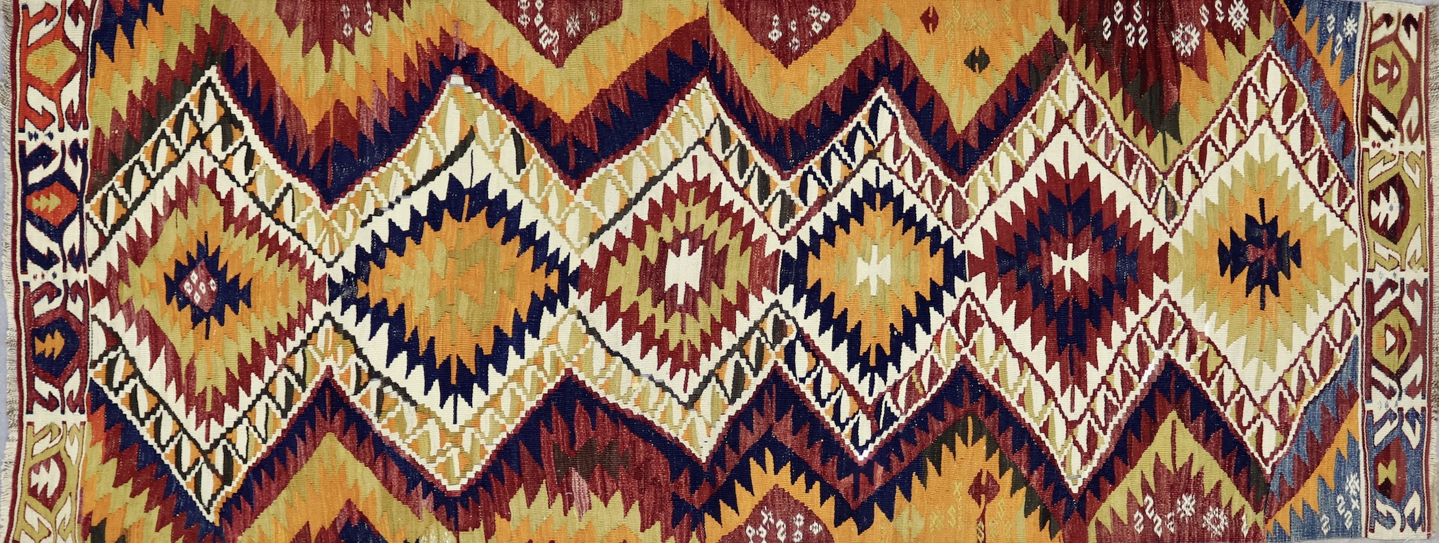 KL6092 VINTAGE 1970s KURDISH MALATYA KILIM RUNNER 3'4