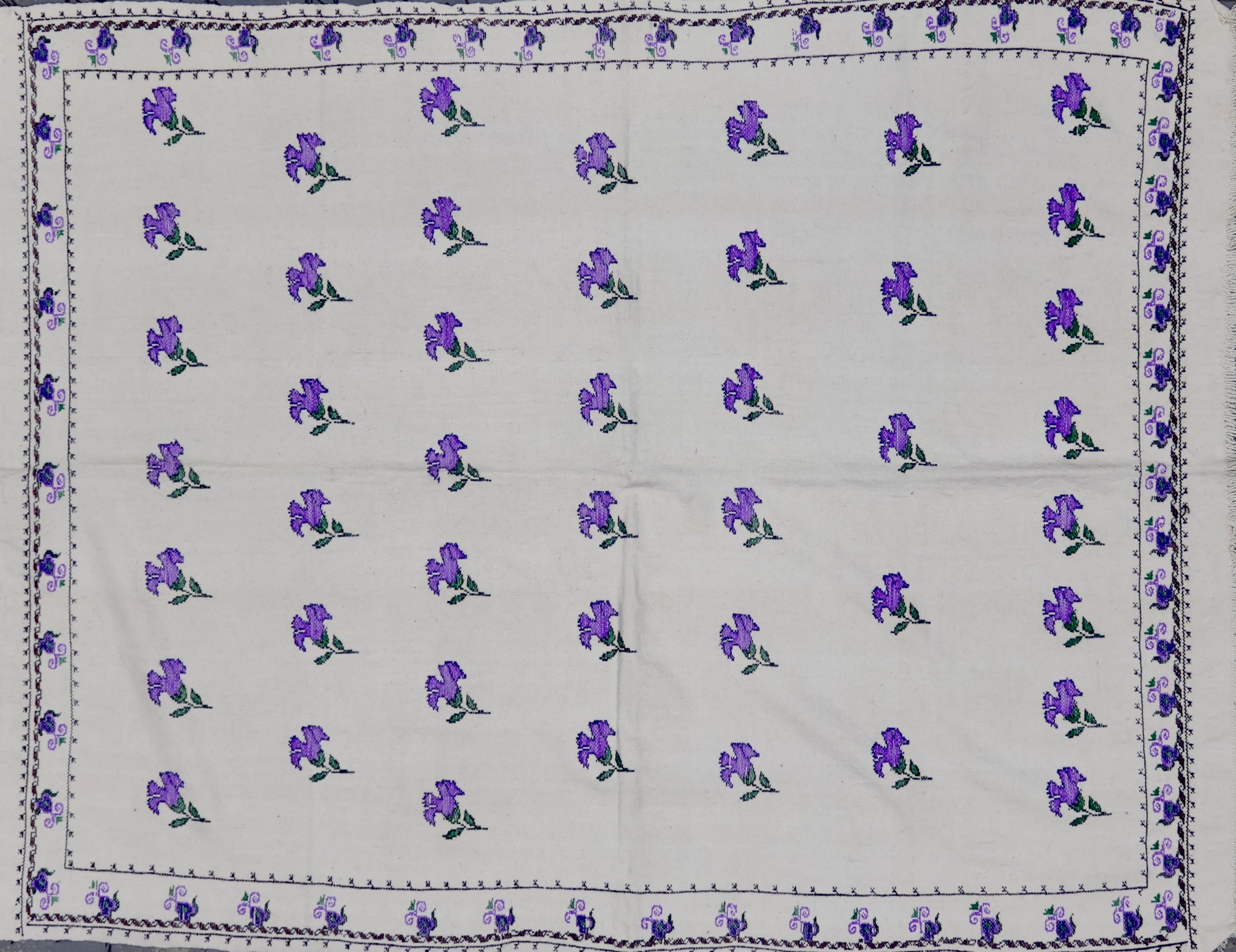 CR8491 VINTAGE 1950s ARMENIAN KILIM RUG 5'4