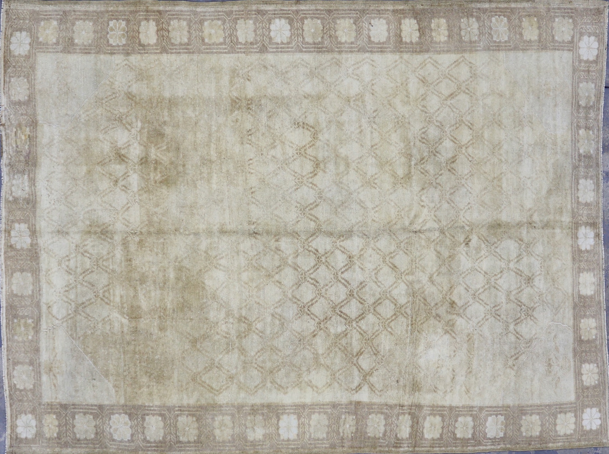 CR7241 VINTAGE 1960s TURKISH KARS RUG 7'4