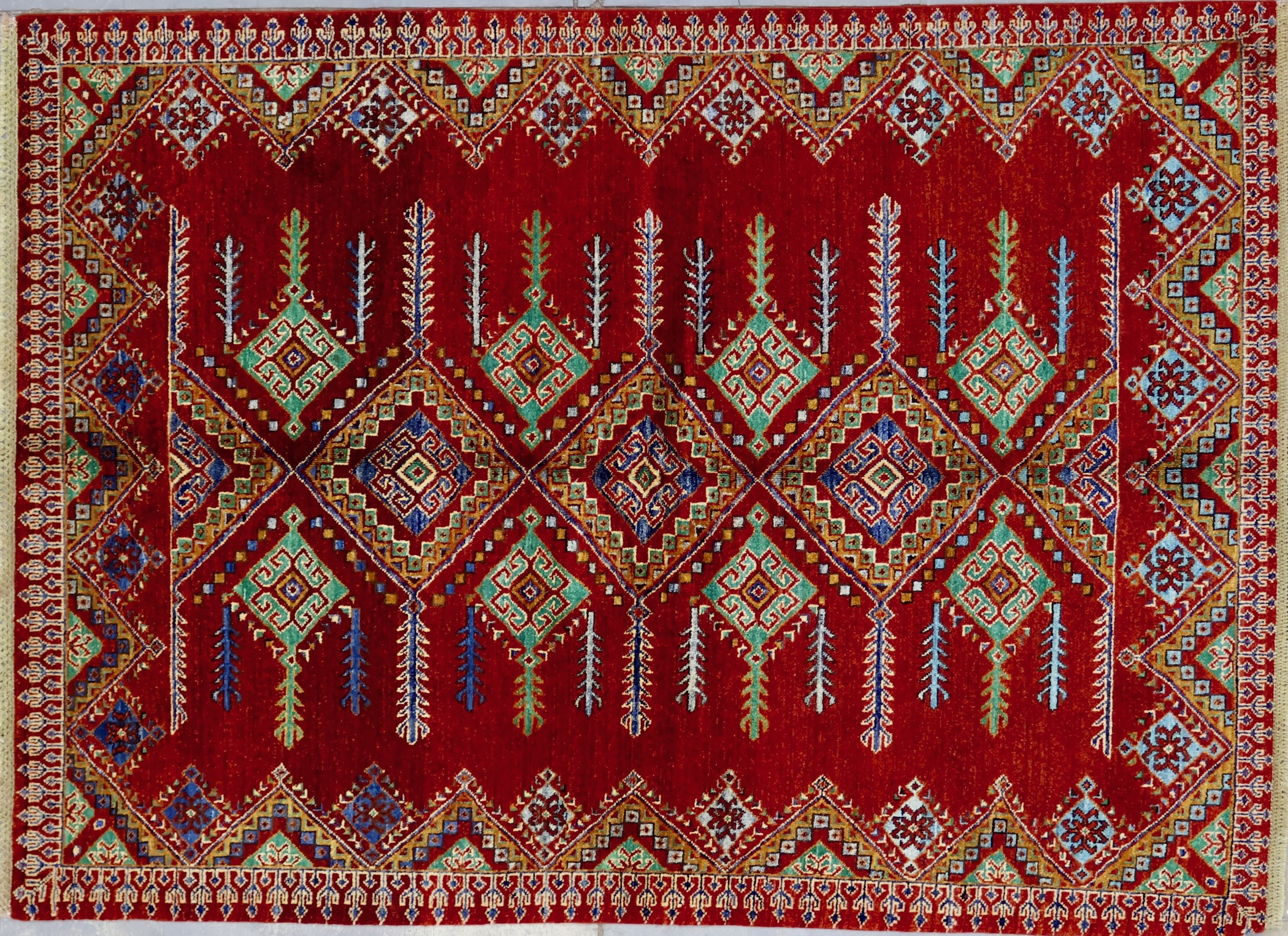 CR8035 NEW PAKISTANI CAUCASIAN-STYLE RUG 5' X 6'9