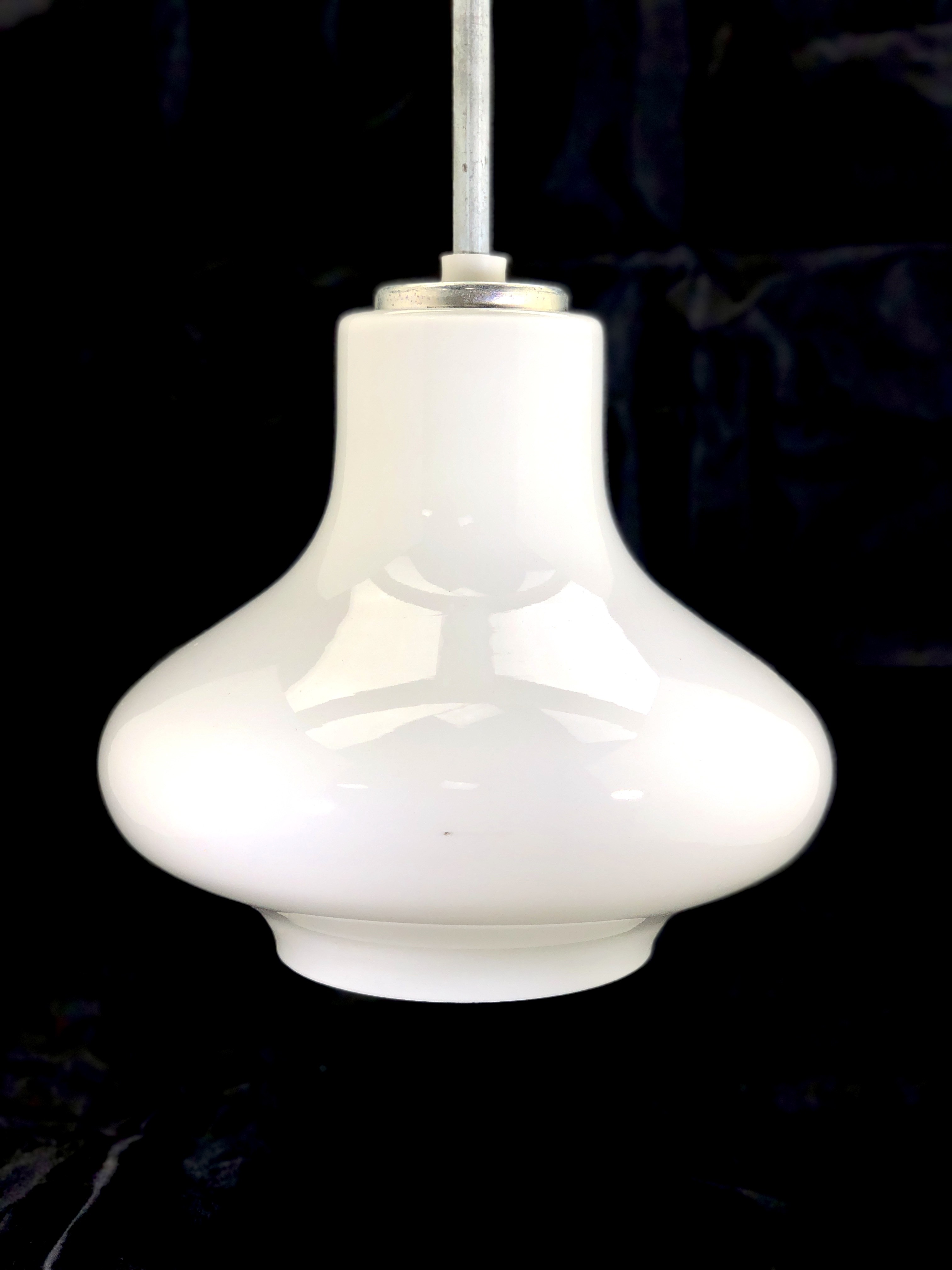 LG214 - Model A - Mid Century White Glass Cafe Light
