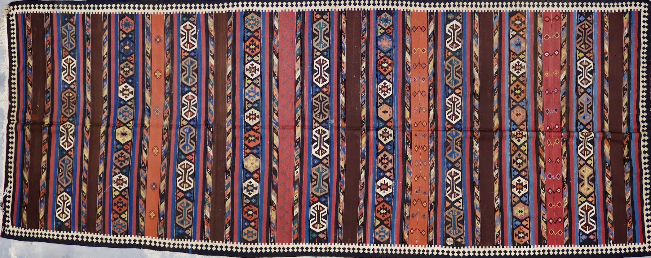 KL8625 ANTIQUE 1920s PERSIAN KILIM RUG 5'10