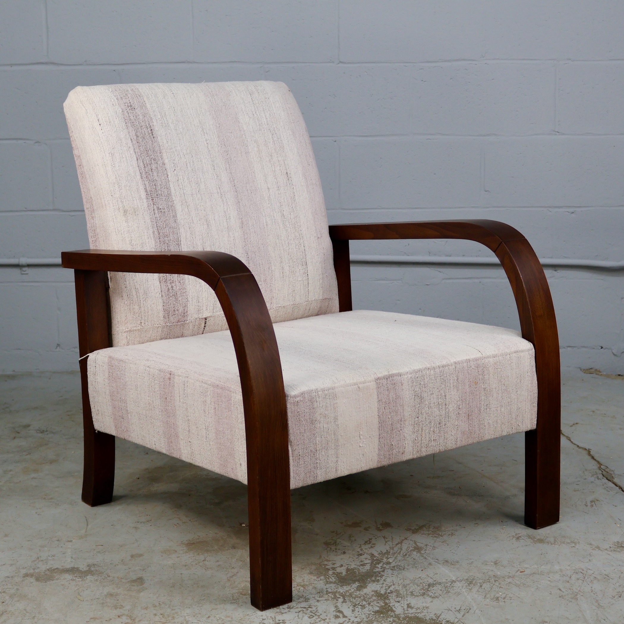 CHR403 STRIPED KILIM UPHOLSTERED ARMCHAIR PAIR
