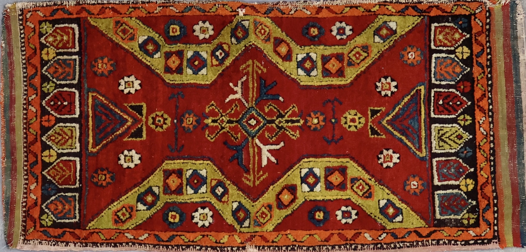 PL8633 NEARLY-ANTIQUE 1930s TURKISH KONYA RUG 1'8