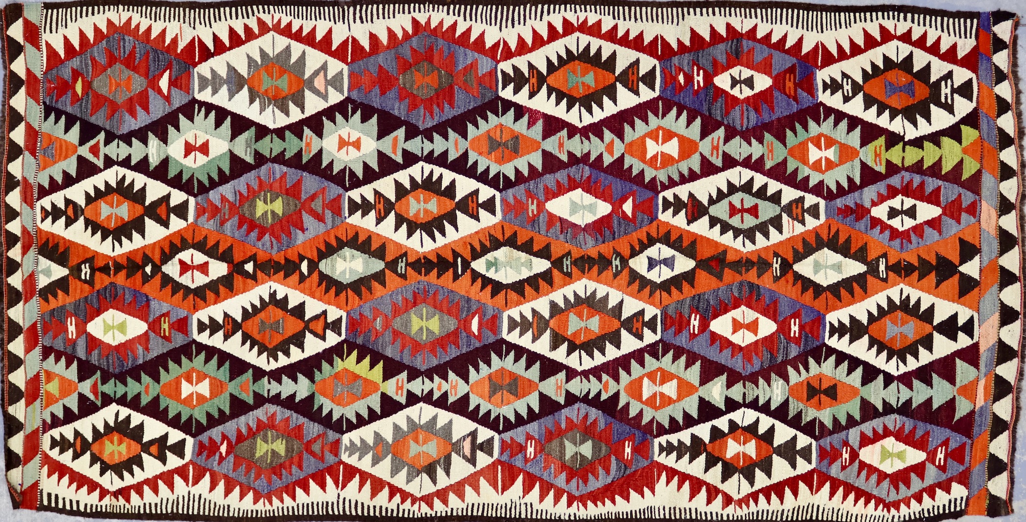 KL5217 VINTAGE 1970s TURKISH KONYA KILIM RUG 5'7