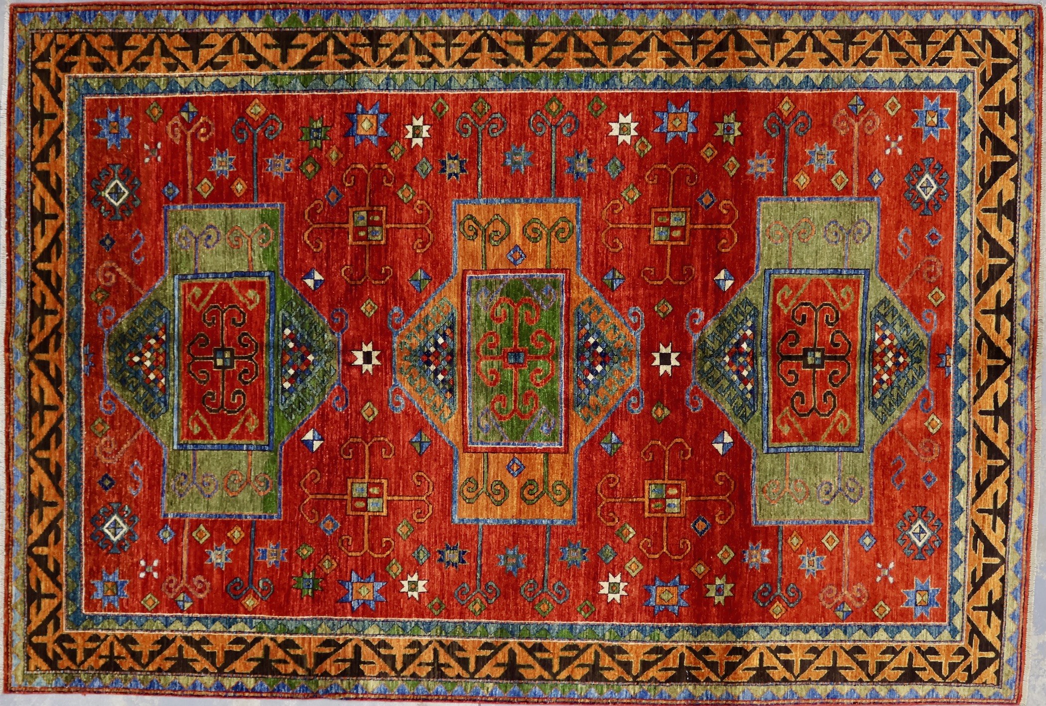 CR7104 NEW PAKISTANI KAZAK RUG 6'9