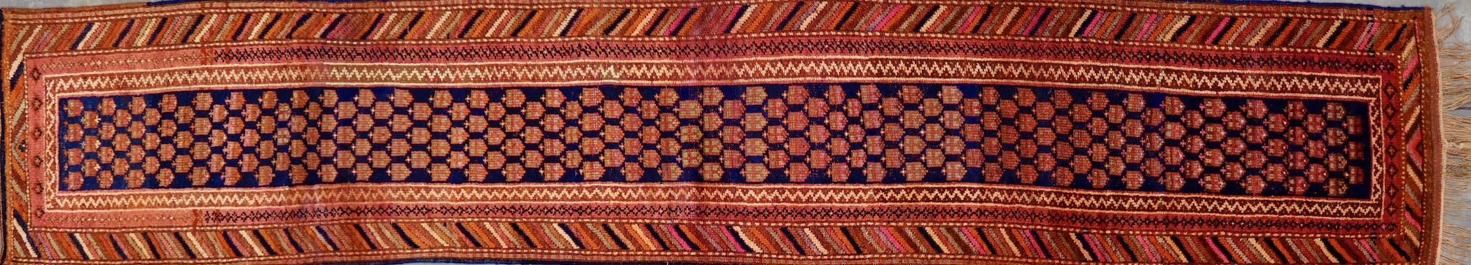HR318 VINTAGE 1970s KURDISH RUNNER 3' X 16'2