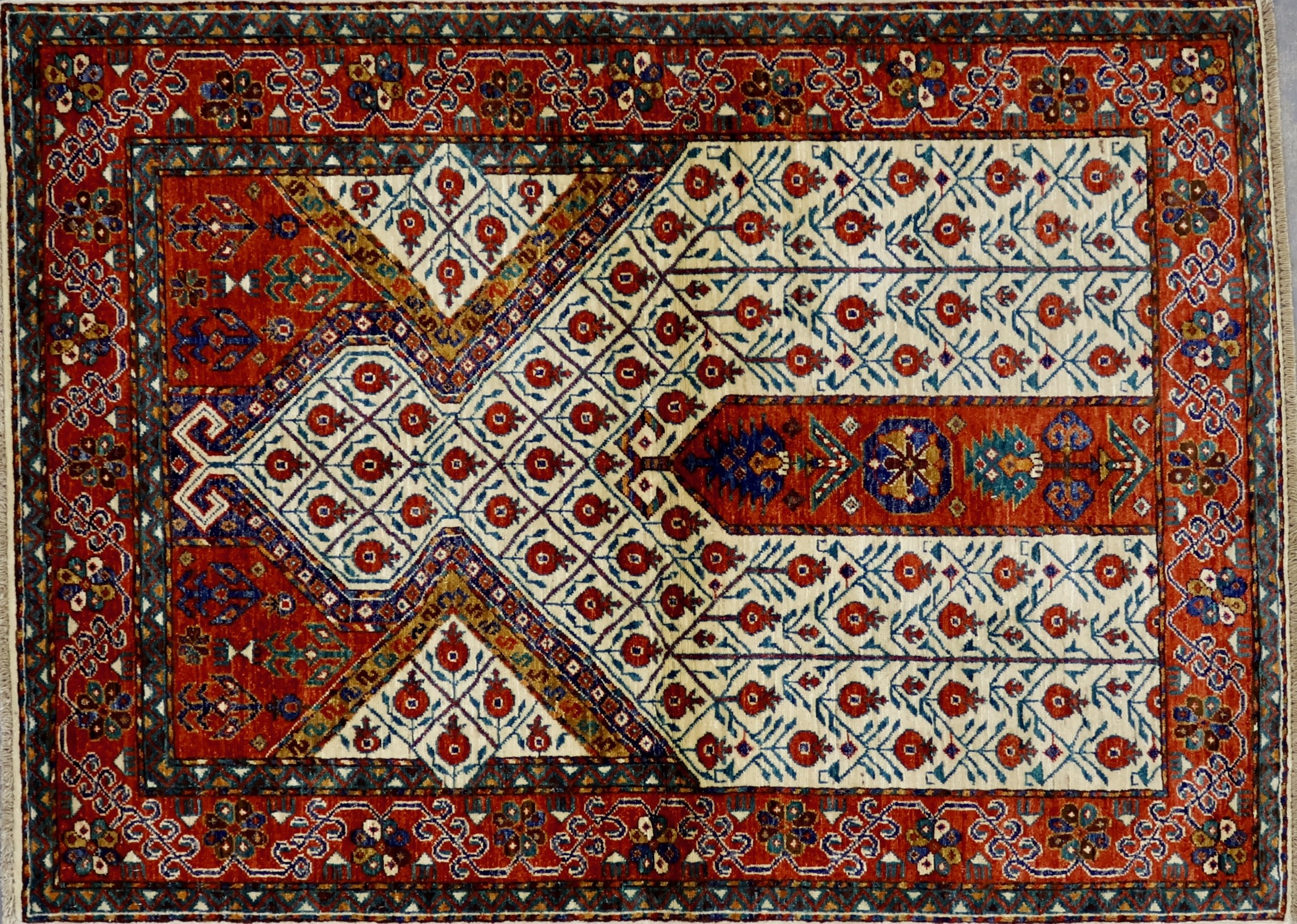 CR8059 NEW PAKISTANI CAUCASIAN RUG 3'10