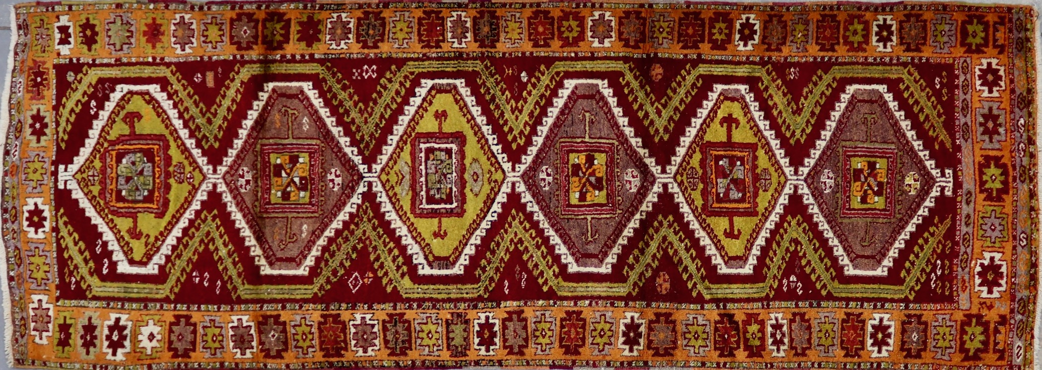 HR1448 VINTAGE 1970s TURKISH ANTEP RUNNER 3'5