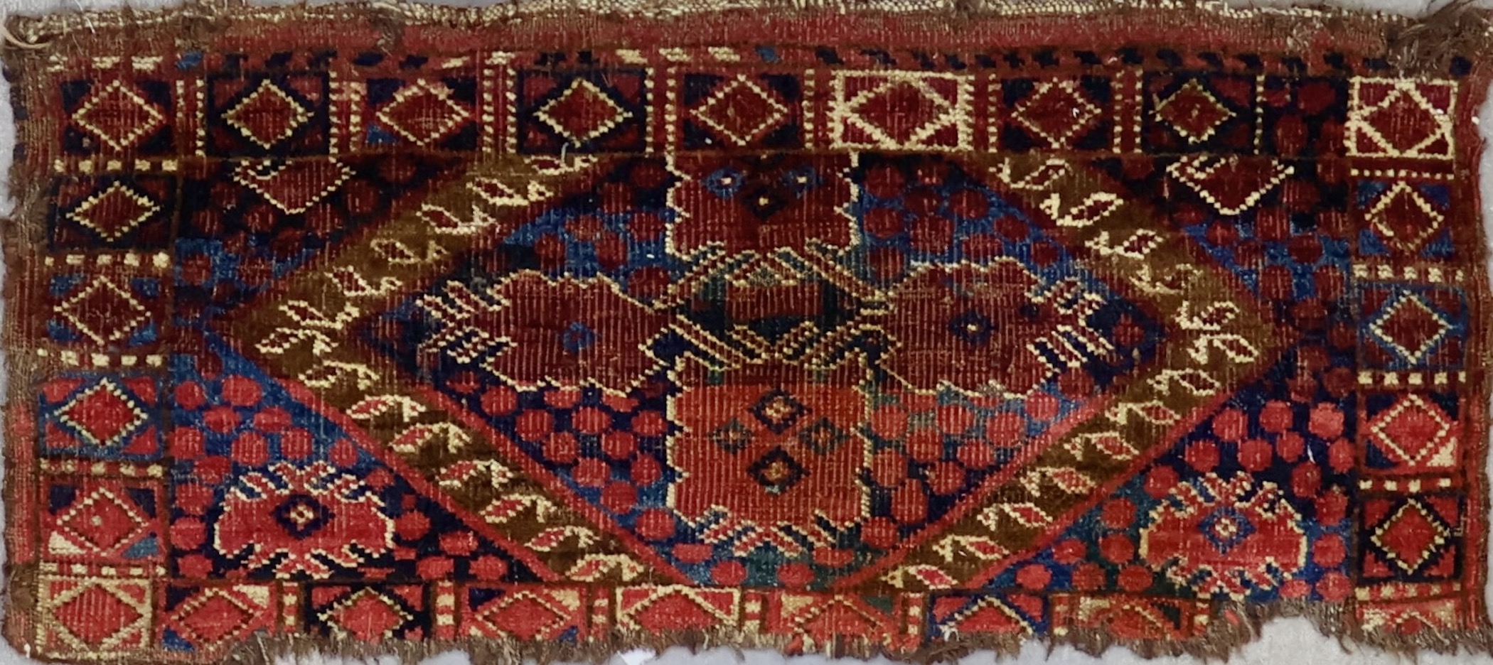 CR8272 ANTIQUE 1800s TURKOMAN ERSARI RUG 1' X 2'