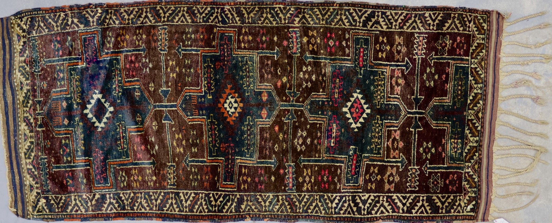 HR334 VINTAGE 1950s KURDISH HERKI RUNNER 3'2