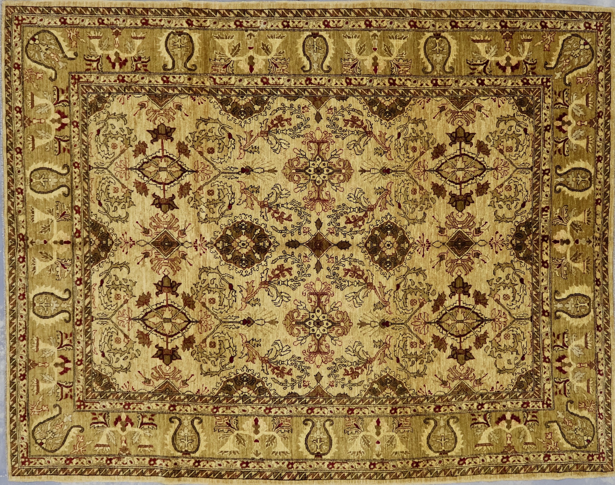 TH1470 VINTAGE 1998 AFGHAN MAHAL RUG 7'11