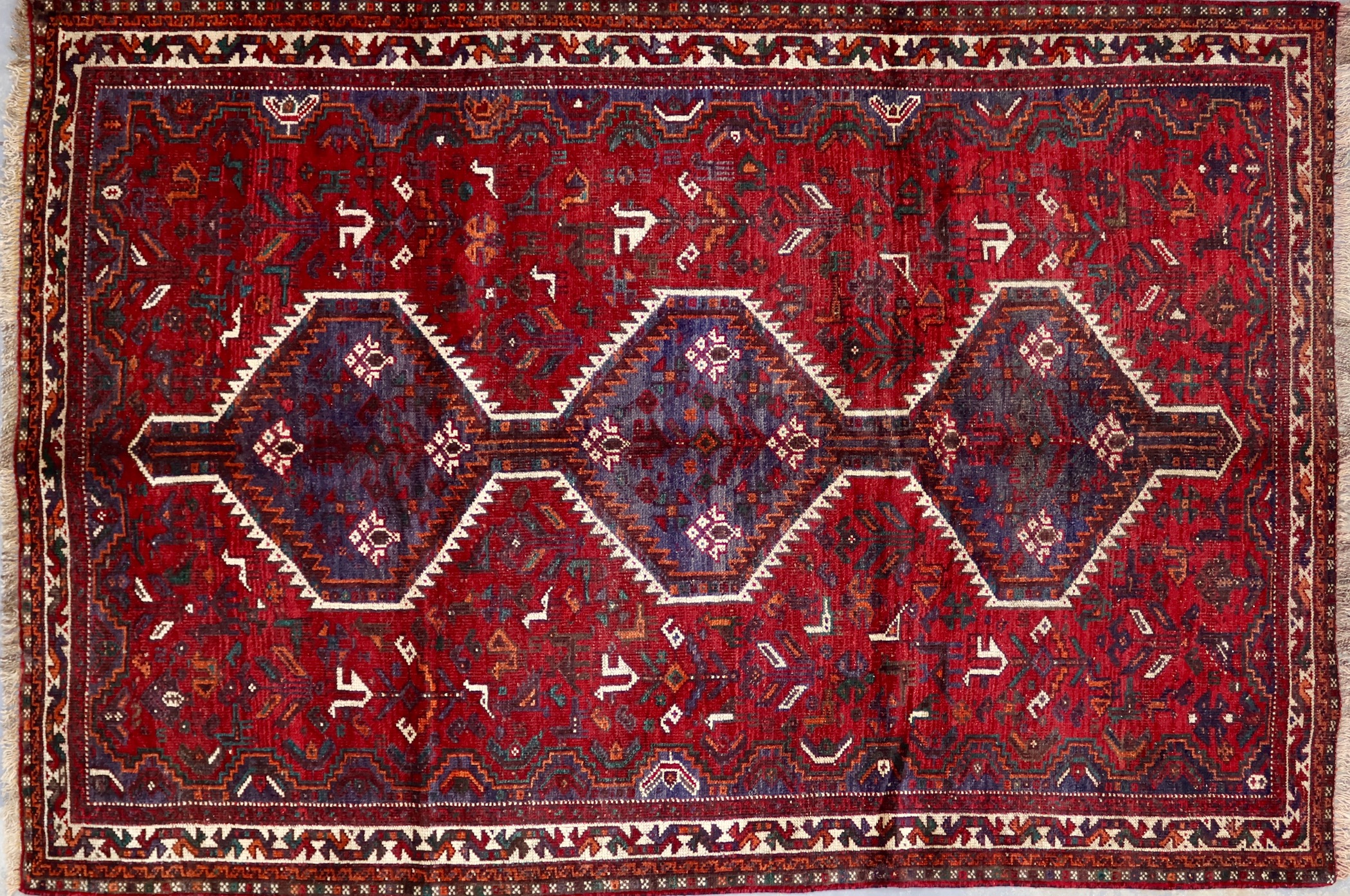 CR8464 VINTAGE 1970s IRANIAN SHIRAZ RUG 5'11