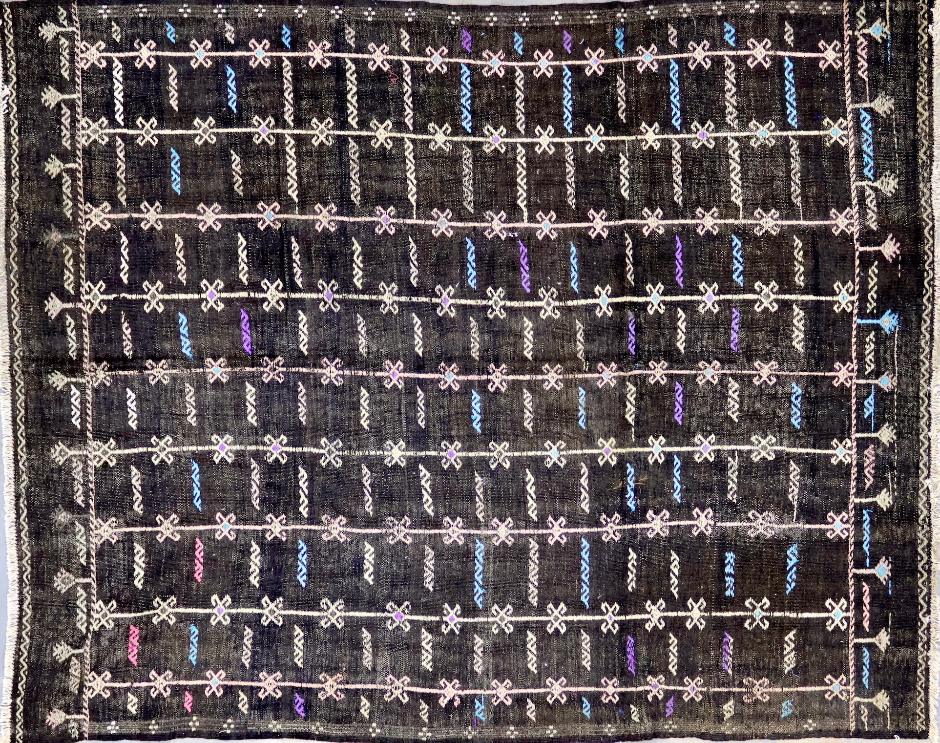 KL2798 VINTAGE 1990s TURKISH KILIM RUG 6'6