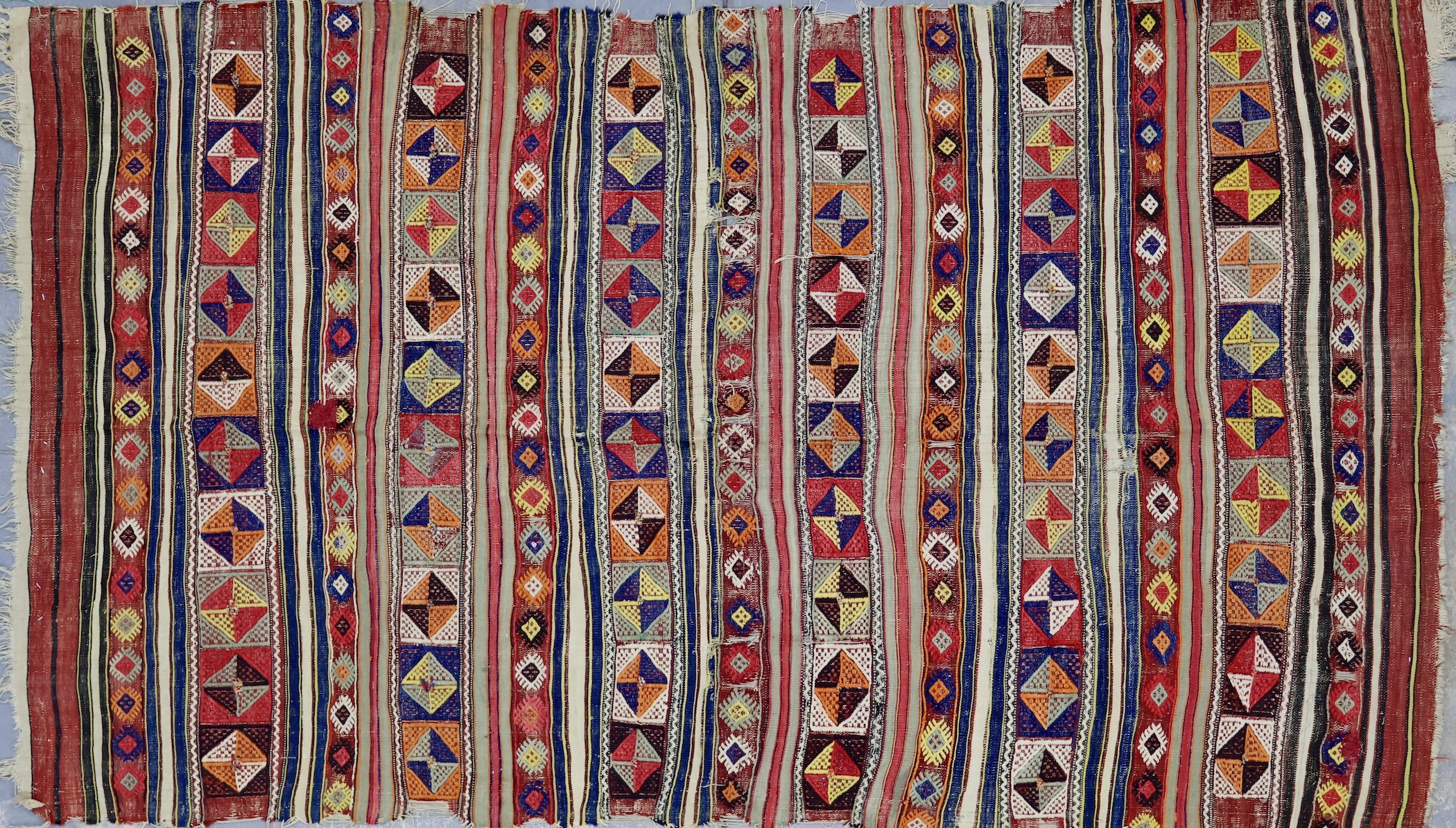 TK195 ANTIQUE TURKISH KONYA CICIM KILIM RUG 4'8