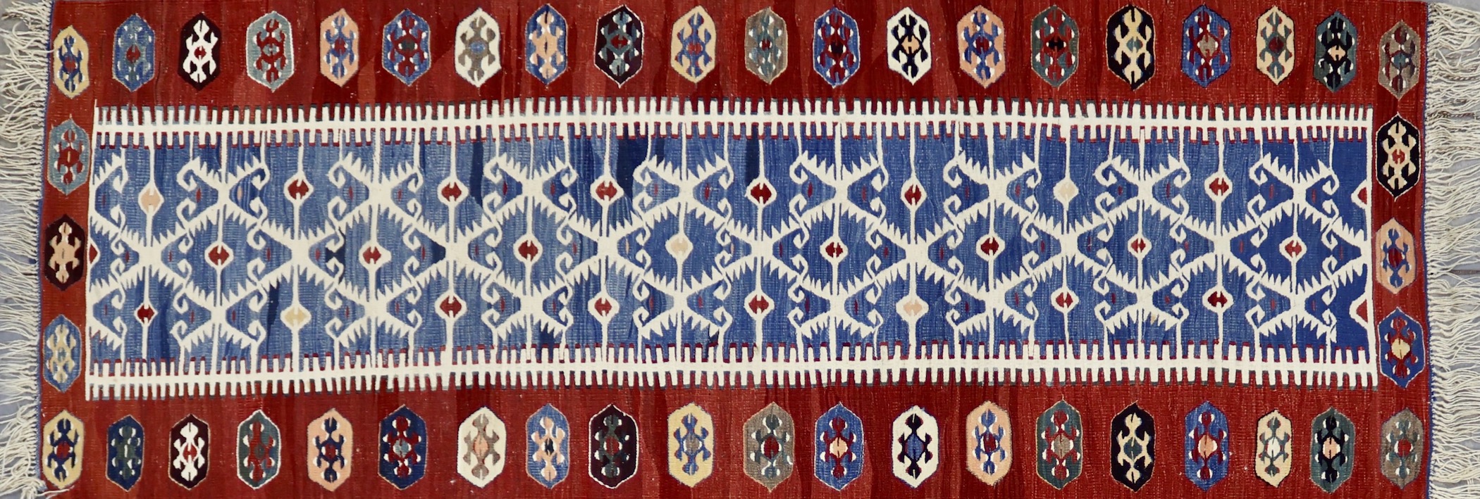 KL2755 VINTAGE 1990s TURKISH KILIM RUNNER 3'7