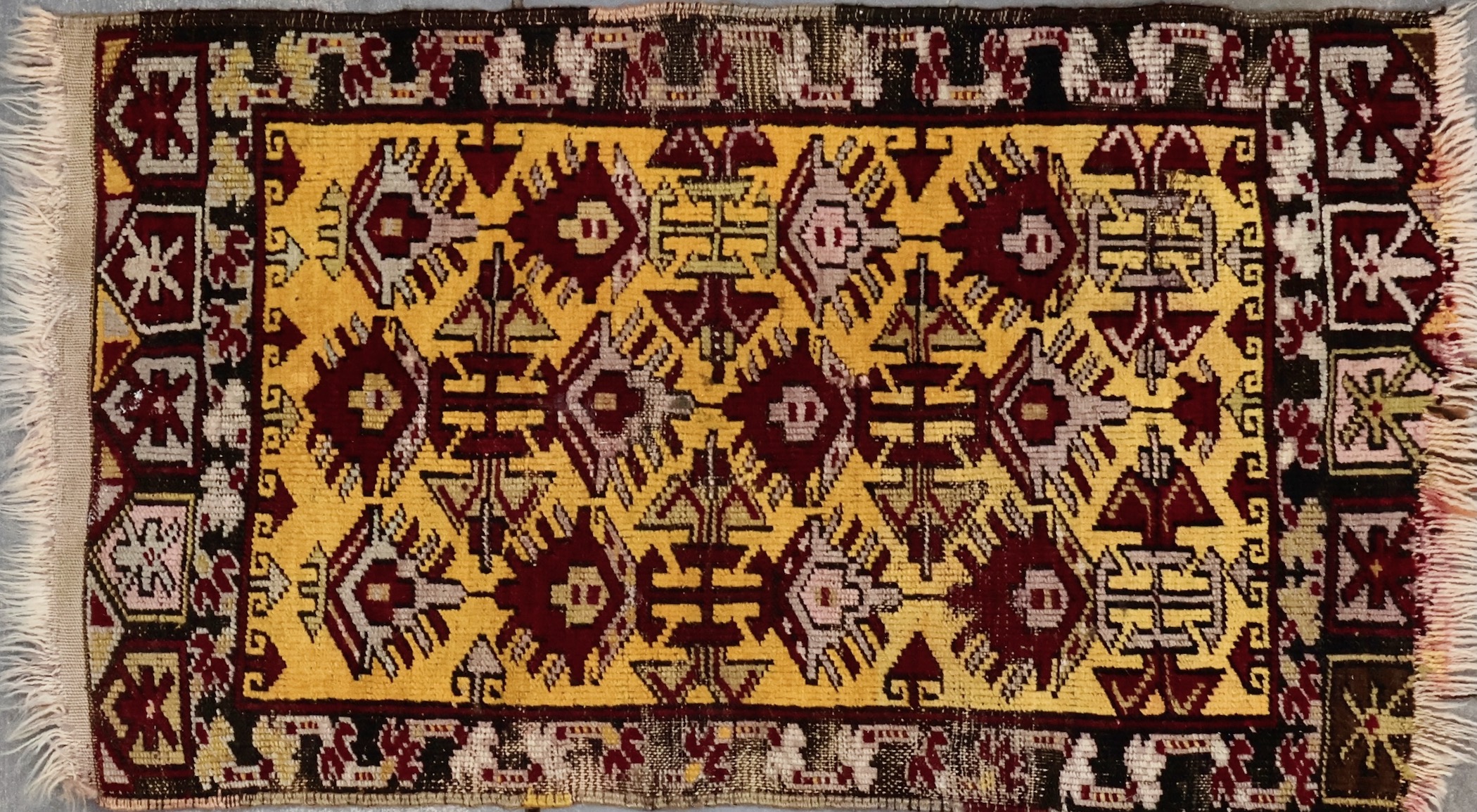 KL8666 VINTAGE TURKISH YASTIK RUG 1'9
