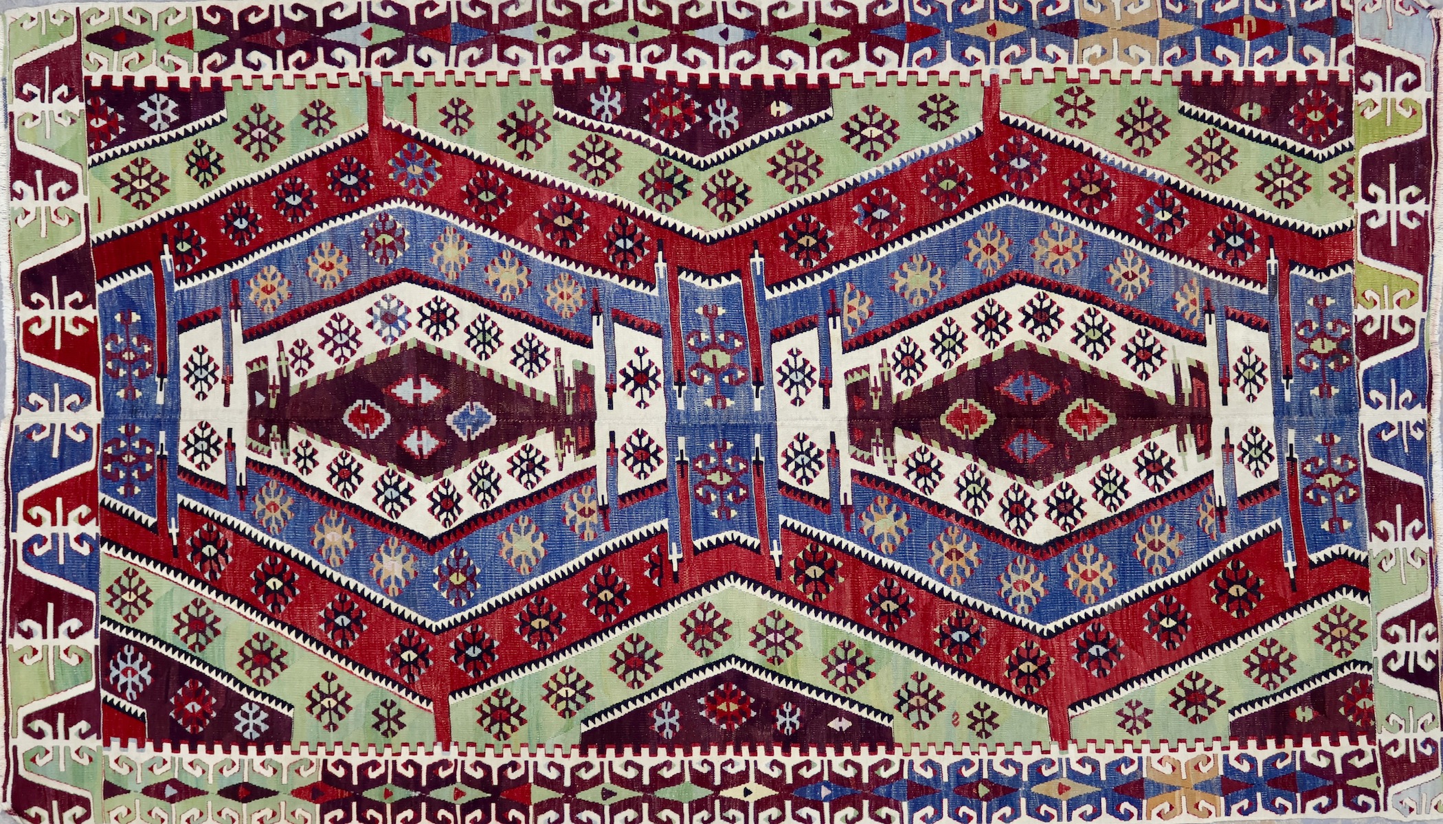 KL3836 VINTAGE 1950s KURDISH MALATYA KILIM RUG 5'4