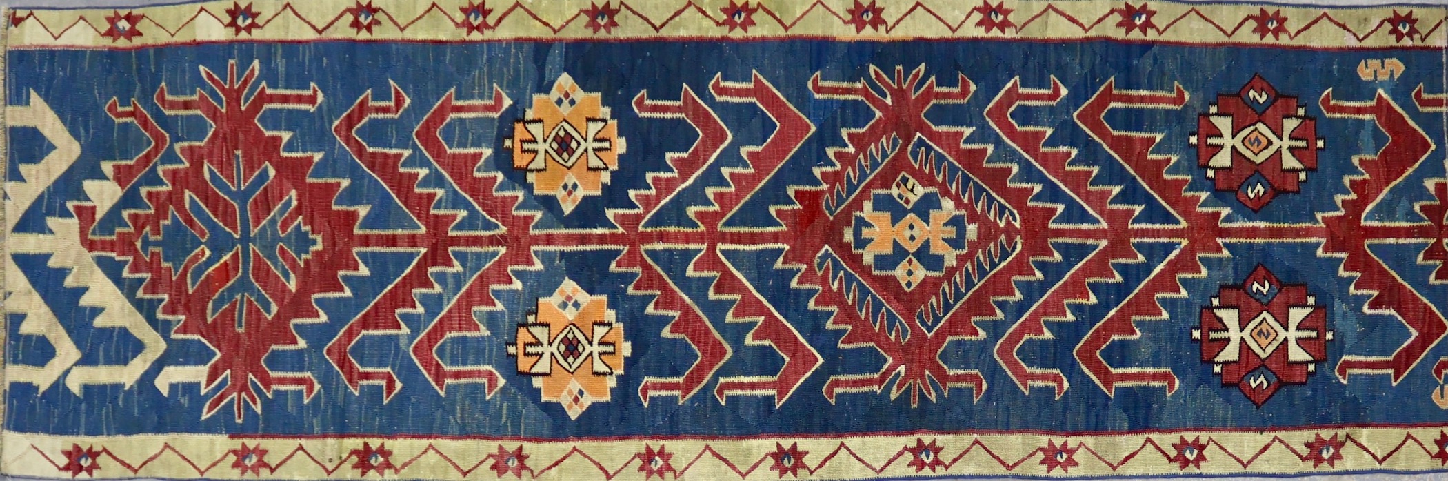 KL5952 VINTAGE CAUCASIAN AVAR KILIM RUNNER 2'11