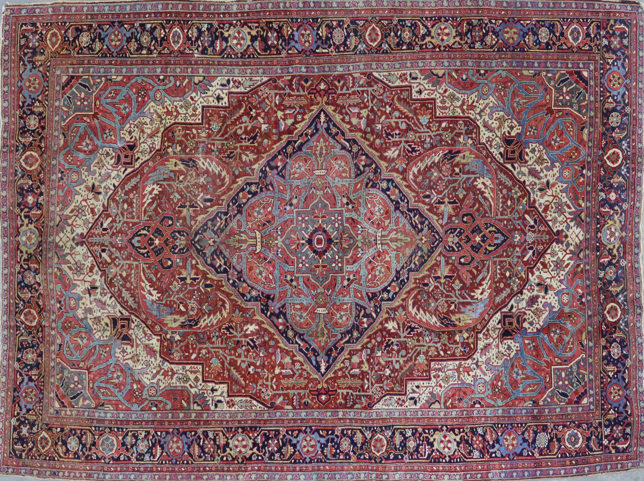 CR8558 ANTIQUE PERSIAN HERIZ RUG 9'6