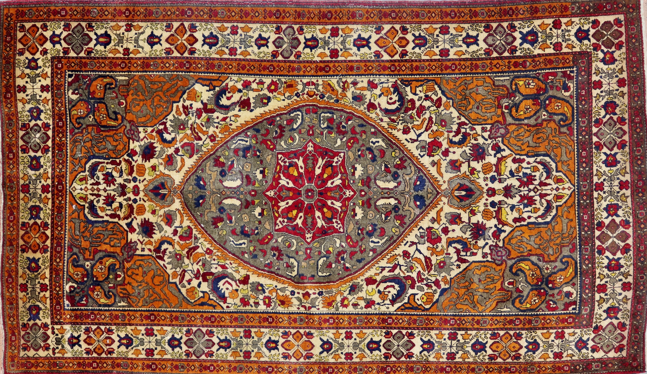 CR8606 ANTIQUE 1920s TURKISH KONYA RUG 6'5