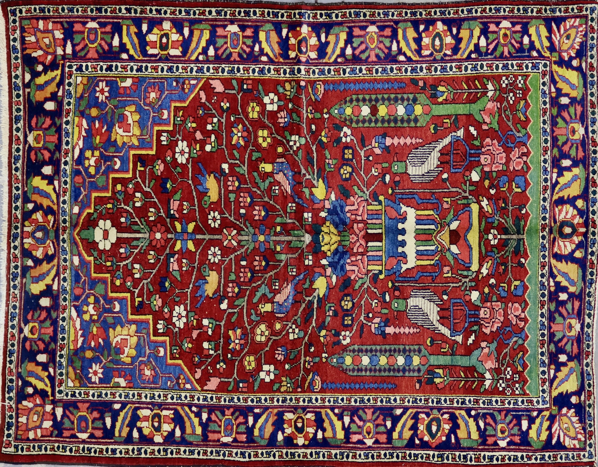 CR8049 VINTAGE PERSIAN RUG 4'11