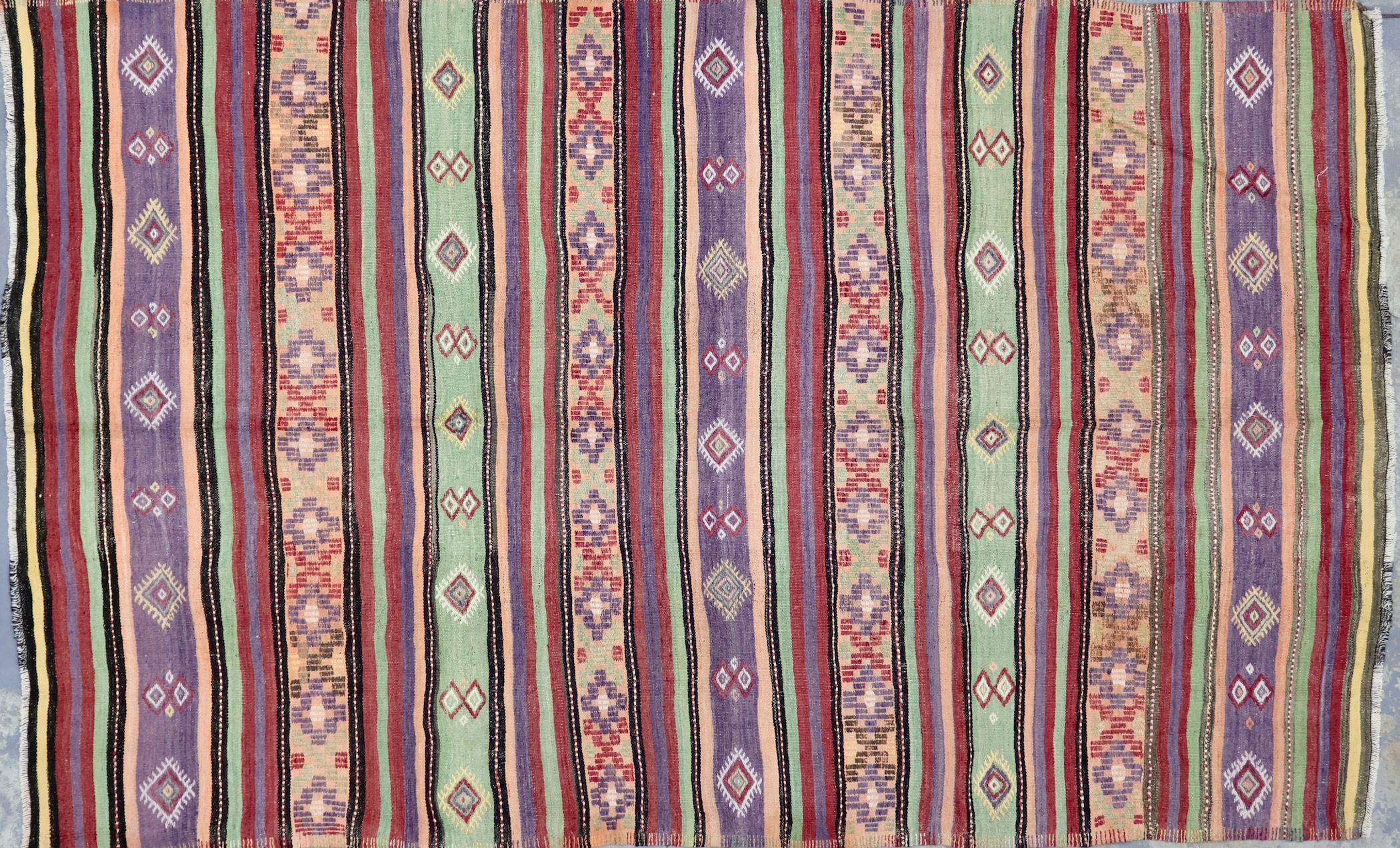 TK346 VINTAGE TURKISH SIVAS CICIM KILIM RUG 5'8