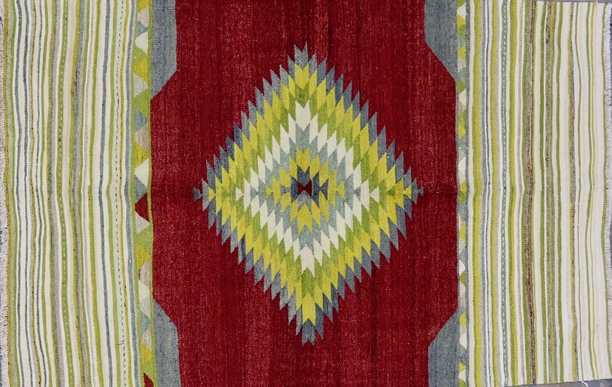 KL2789 VINTAGE 1990s TURKISH FETHIYE KILIM RUG 5' X 7'8