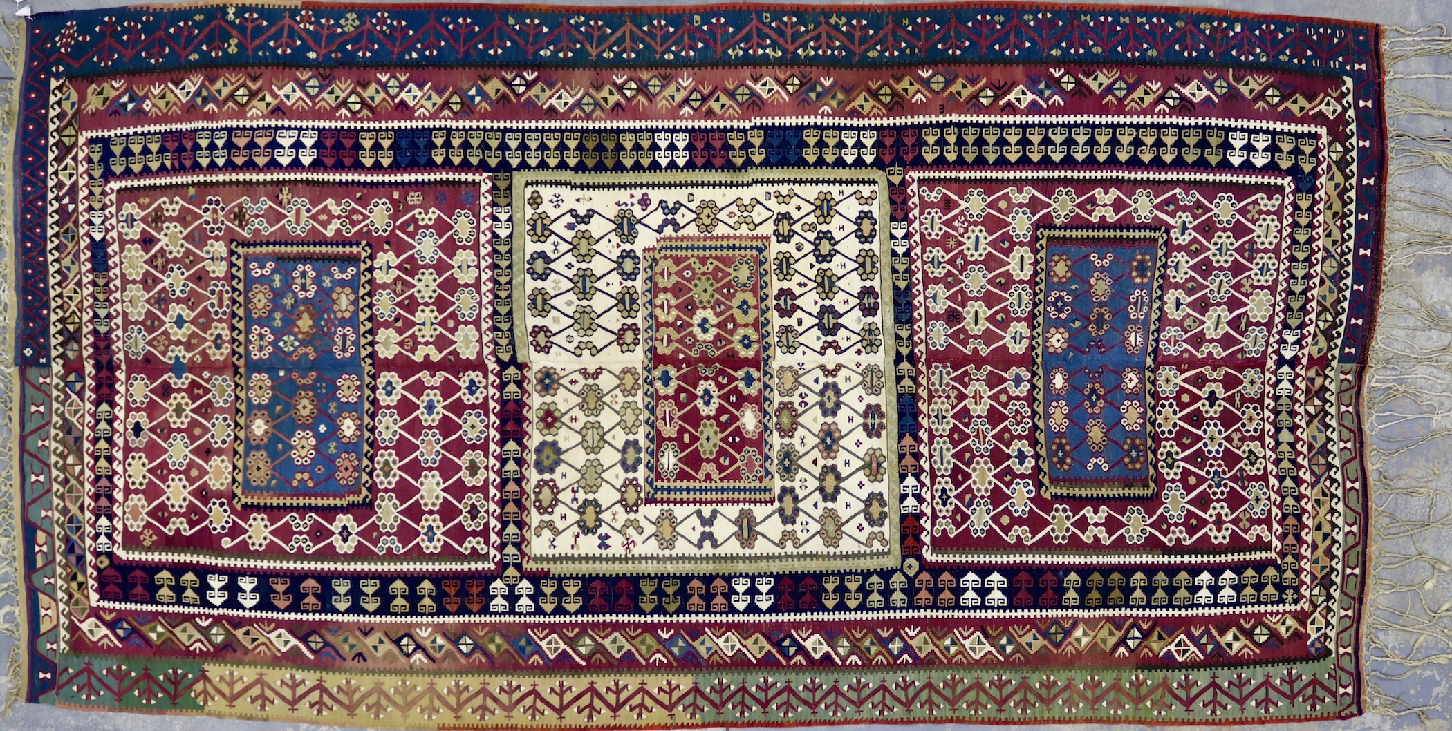 TK1768 ANTIQUE 1900s TURKISH REYHANLI KILIM RUG 5'8