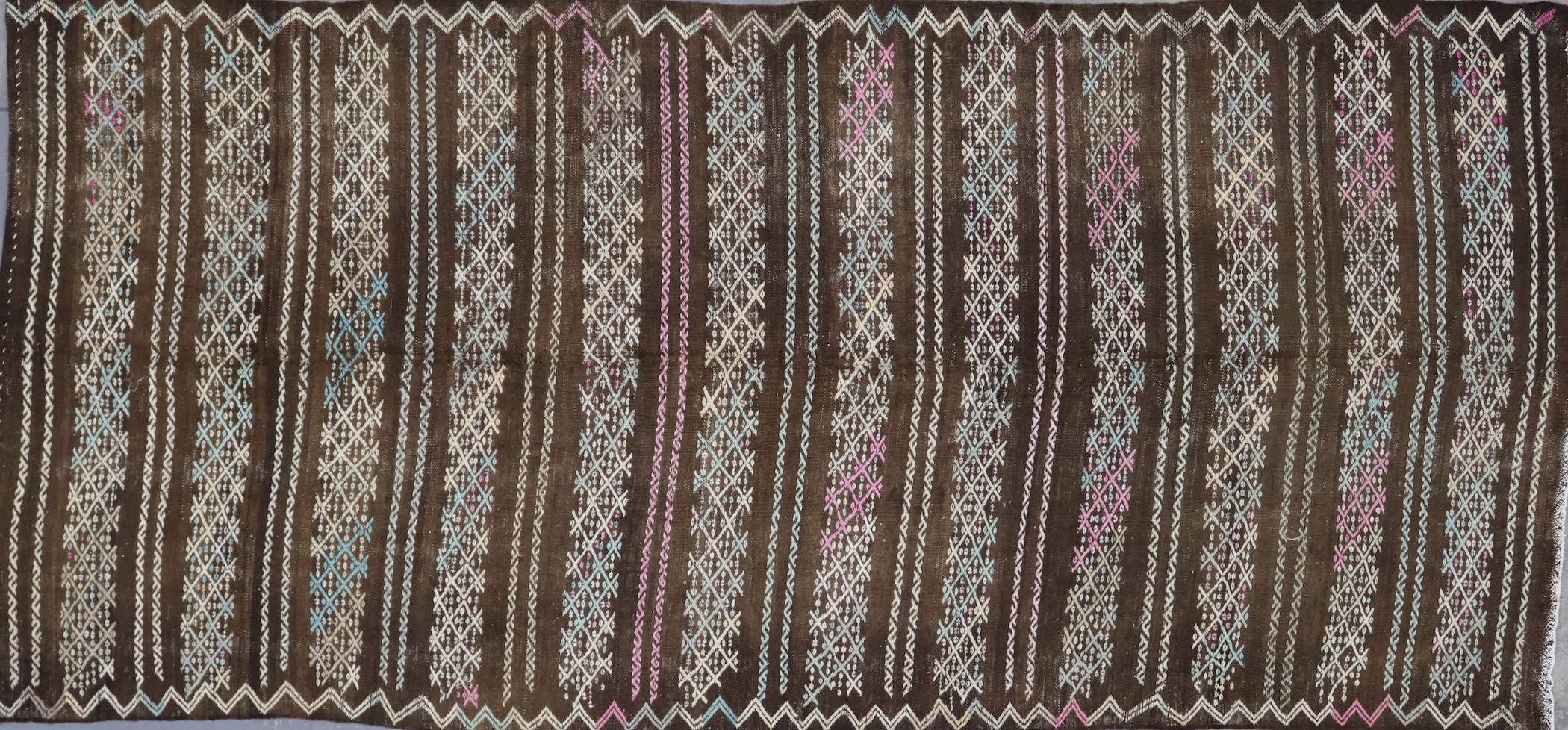 KL3477 VINTAGE 1970s TURKISH KONYA KILIM RUG 4'9
