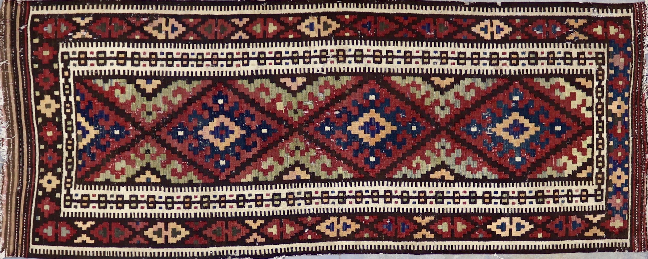 KR078 VINTAGE 1940s PERSIAN KILIM RUNNER 3'6
