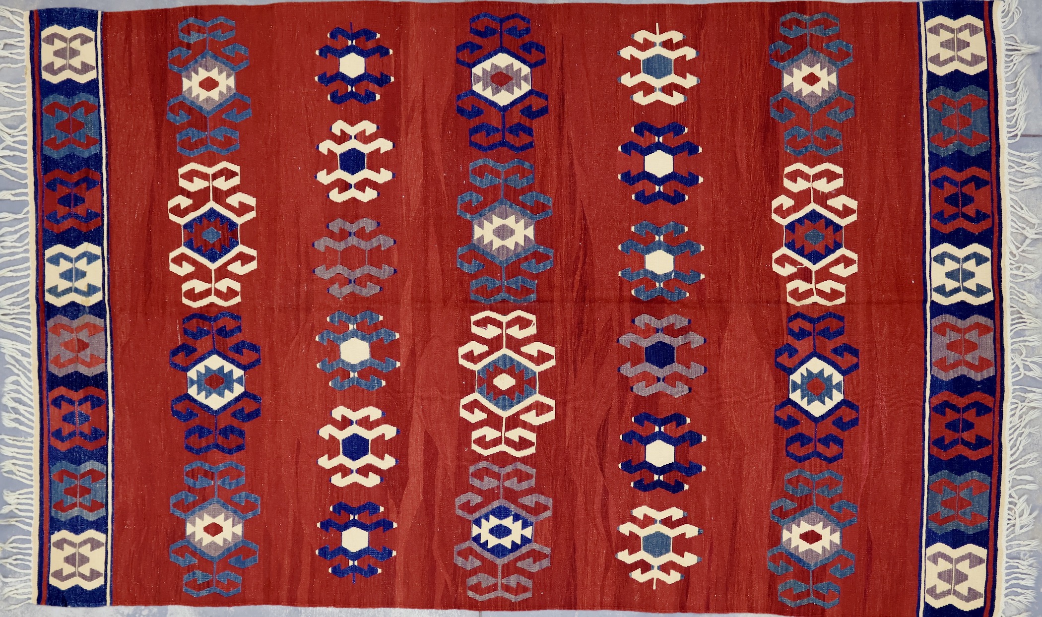 TK196 VINTAGE TURKISH KONYA KILIM RUG 6'8