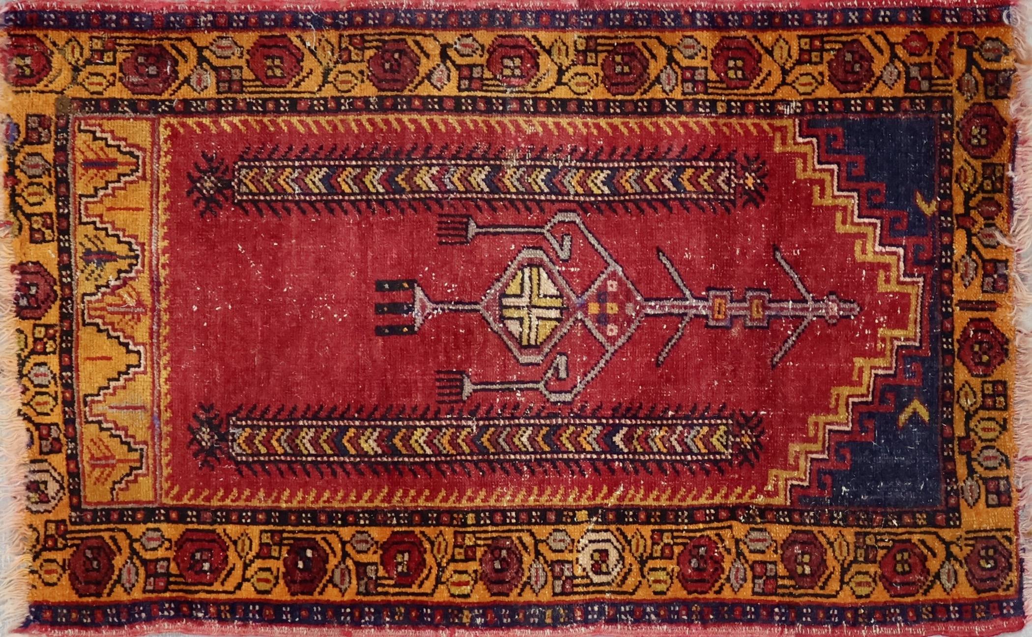 CR8540 VINTAGE 1980s TURKISH PRAYER RUG 2'5