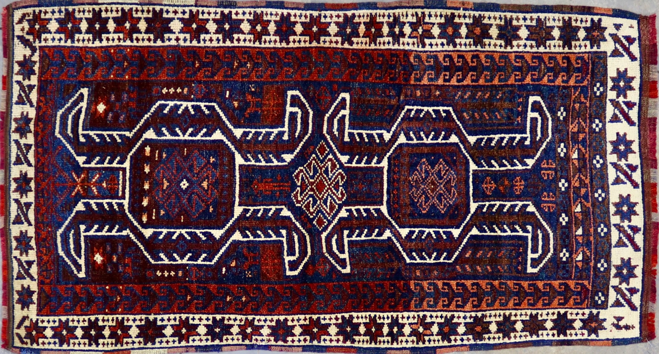 CR5086 VINTAGE 1960s KURDISH HERKI RUG 3'9