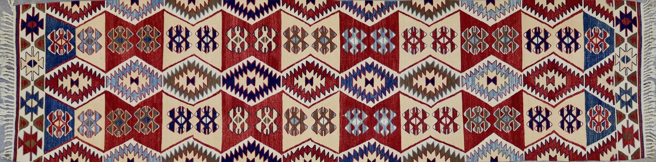 KR046 VINTAGE 1990s TURKISH KONYA KILIM RUNNER 2'9