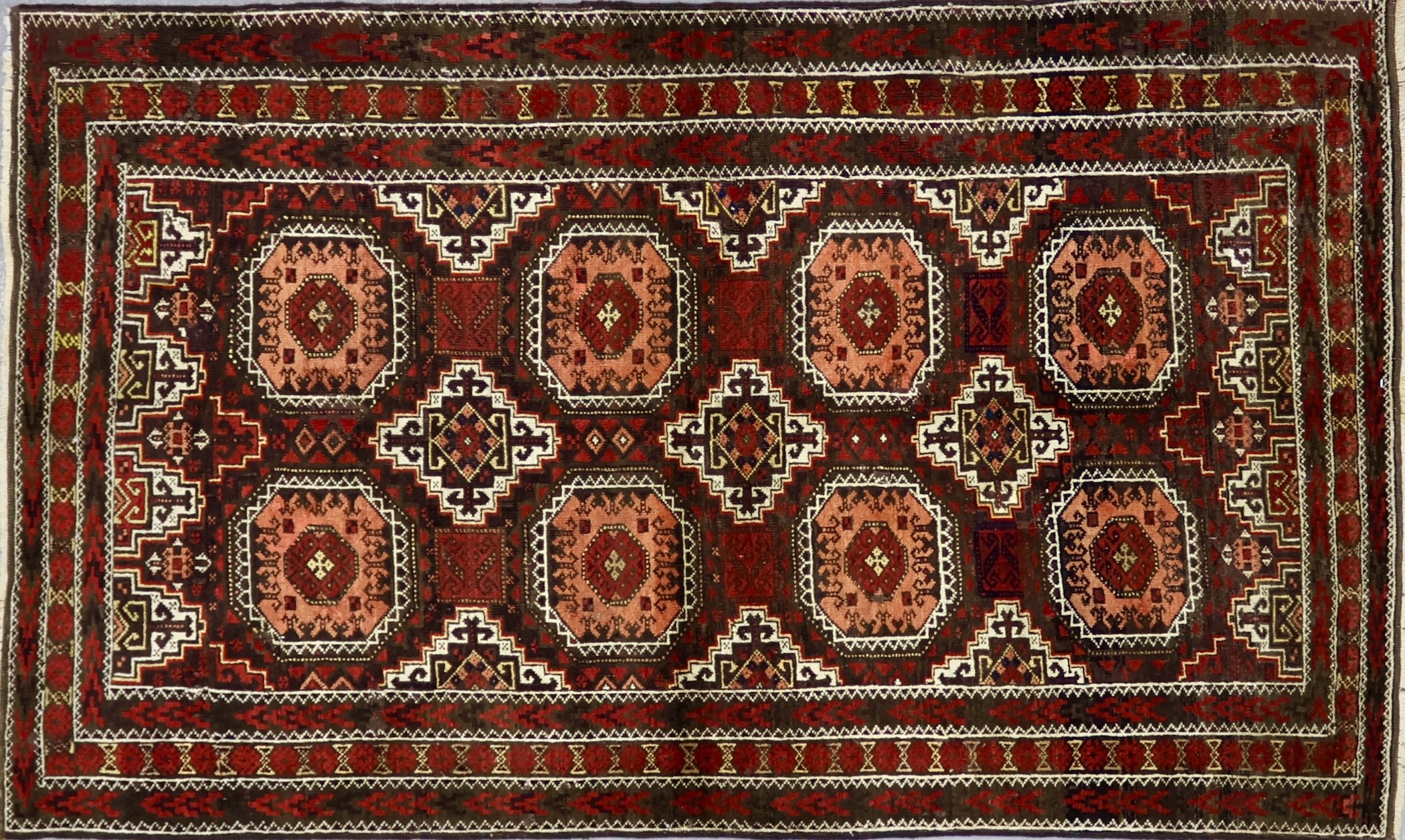 SH414 ANTIQUE 1920s AFGHAN BALUCH RUG 3'3