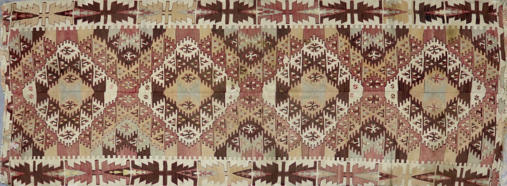 KR1510 VINTAGE 1970s TURKISH KAYSERI KILIM RUNNER 3'10