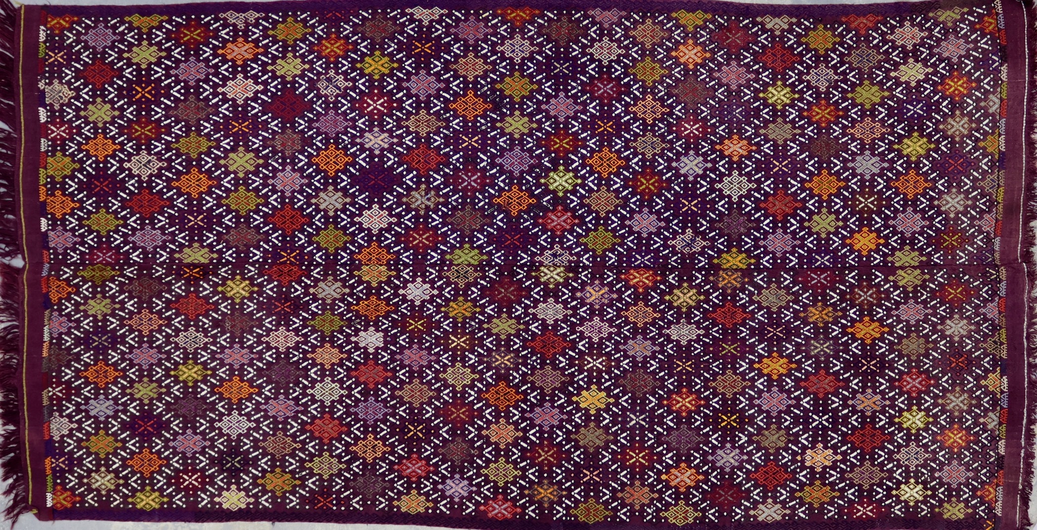 CR8497 VINTAGE 1940s TURKISH KONYA CICIM KILIM RUG 5'4