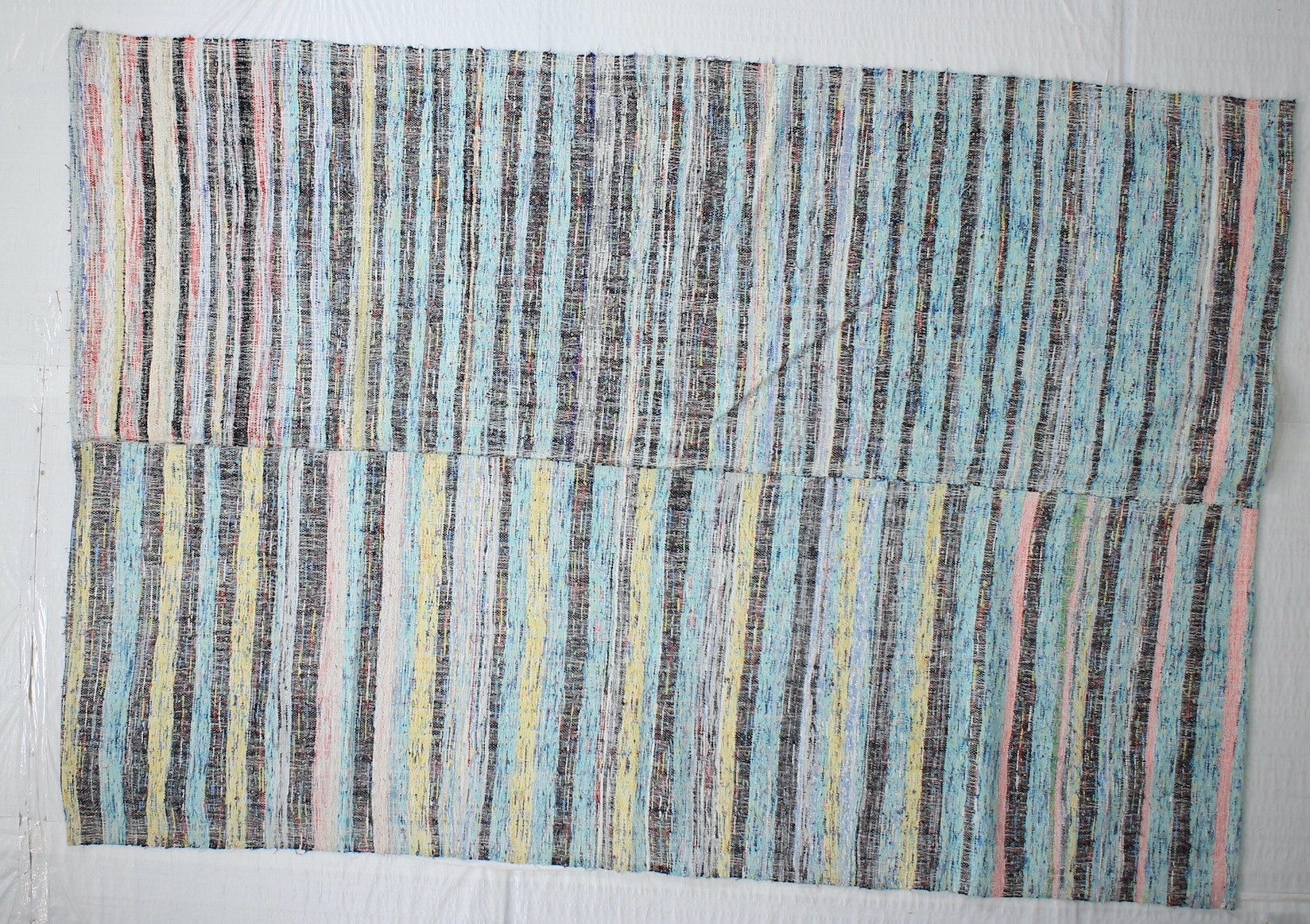 CH4823  VINTAGE RAG RUG 6.8 X 9.11