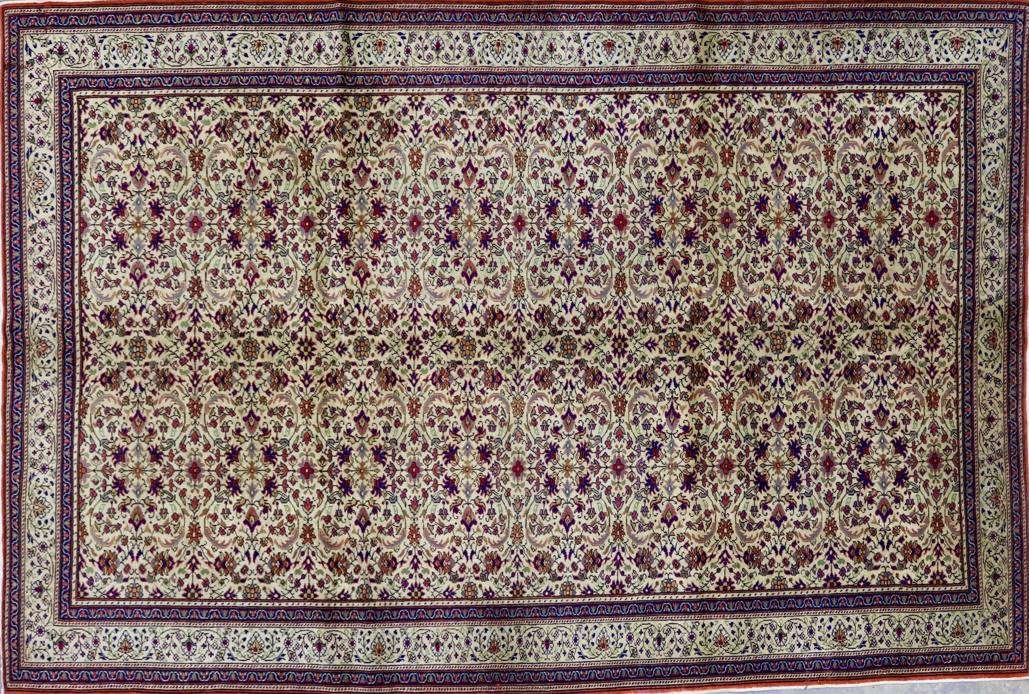 CR5918 VINTAGE 1950s TURKISH KAYSERI RUG 6'6